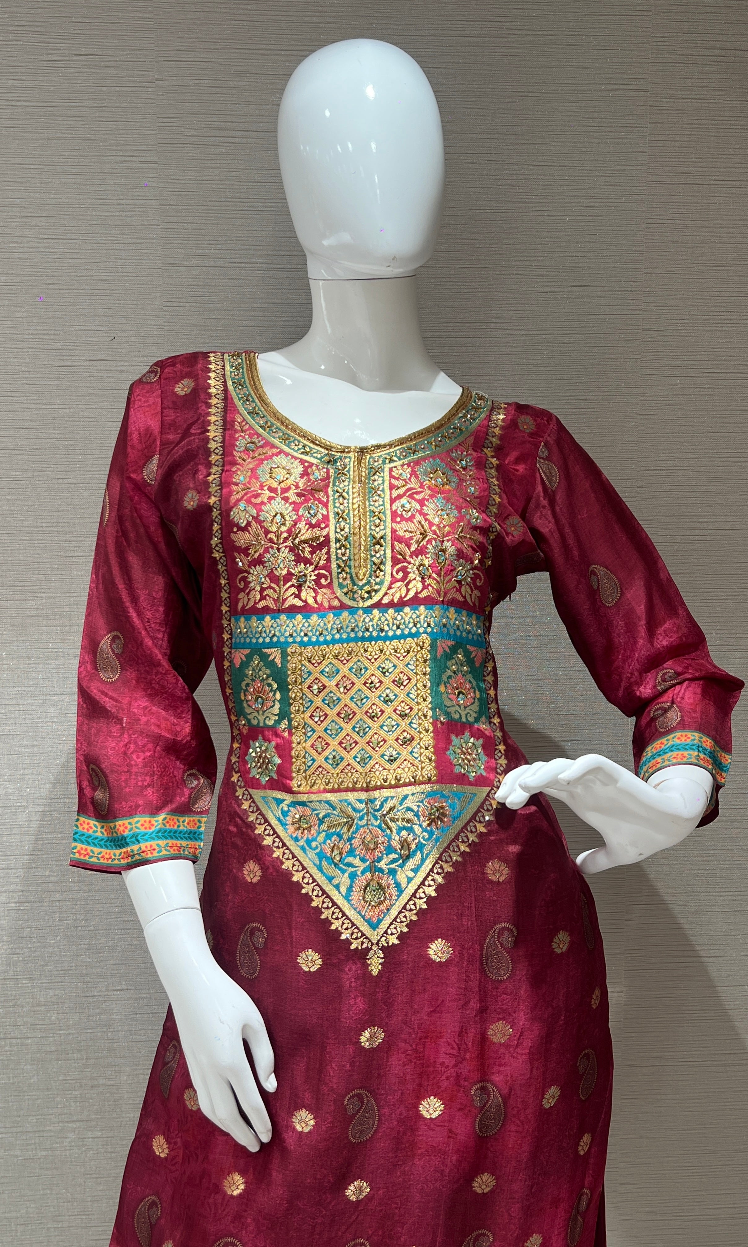 Maroon kurta set