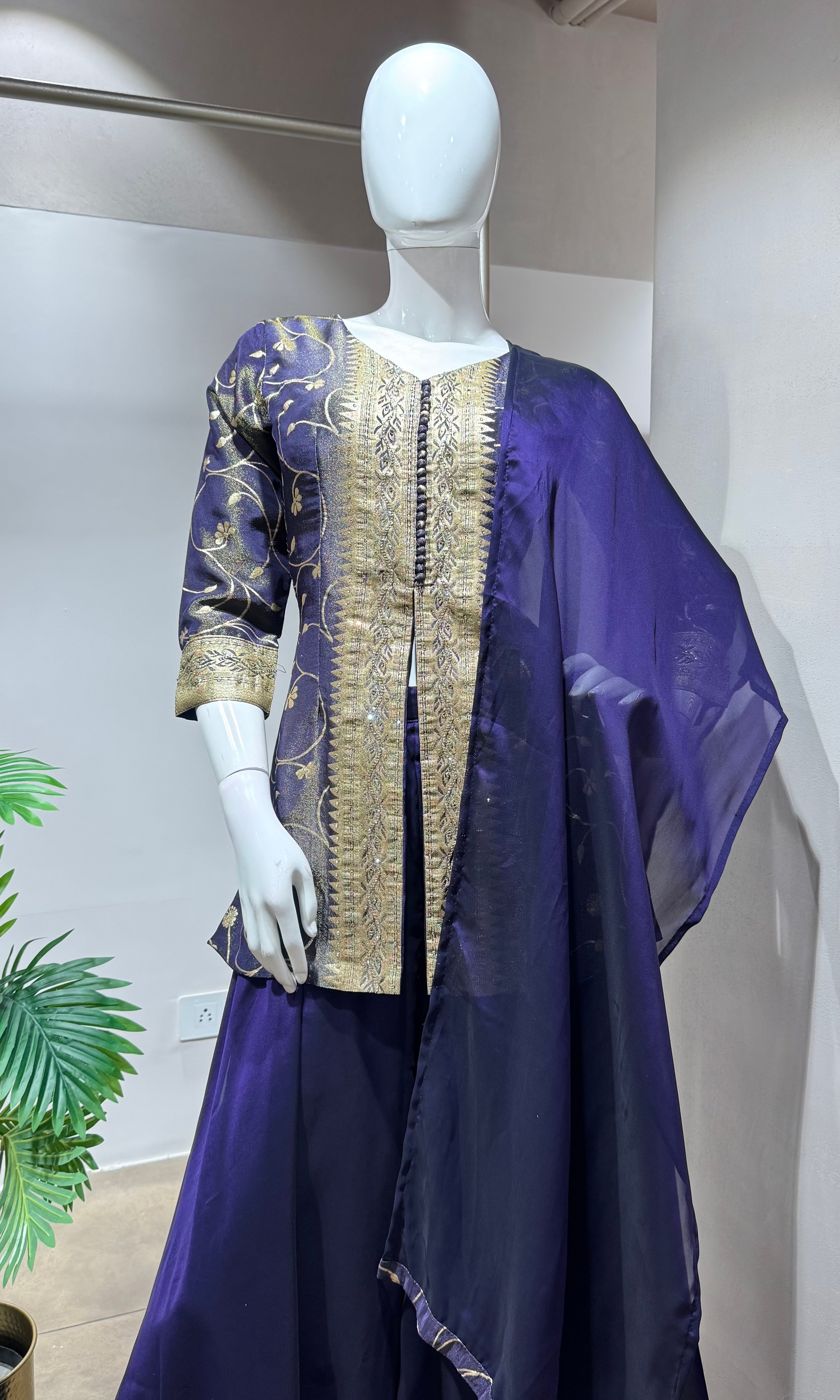 Purple elegant palazoo set