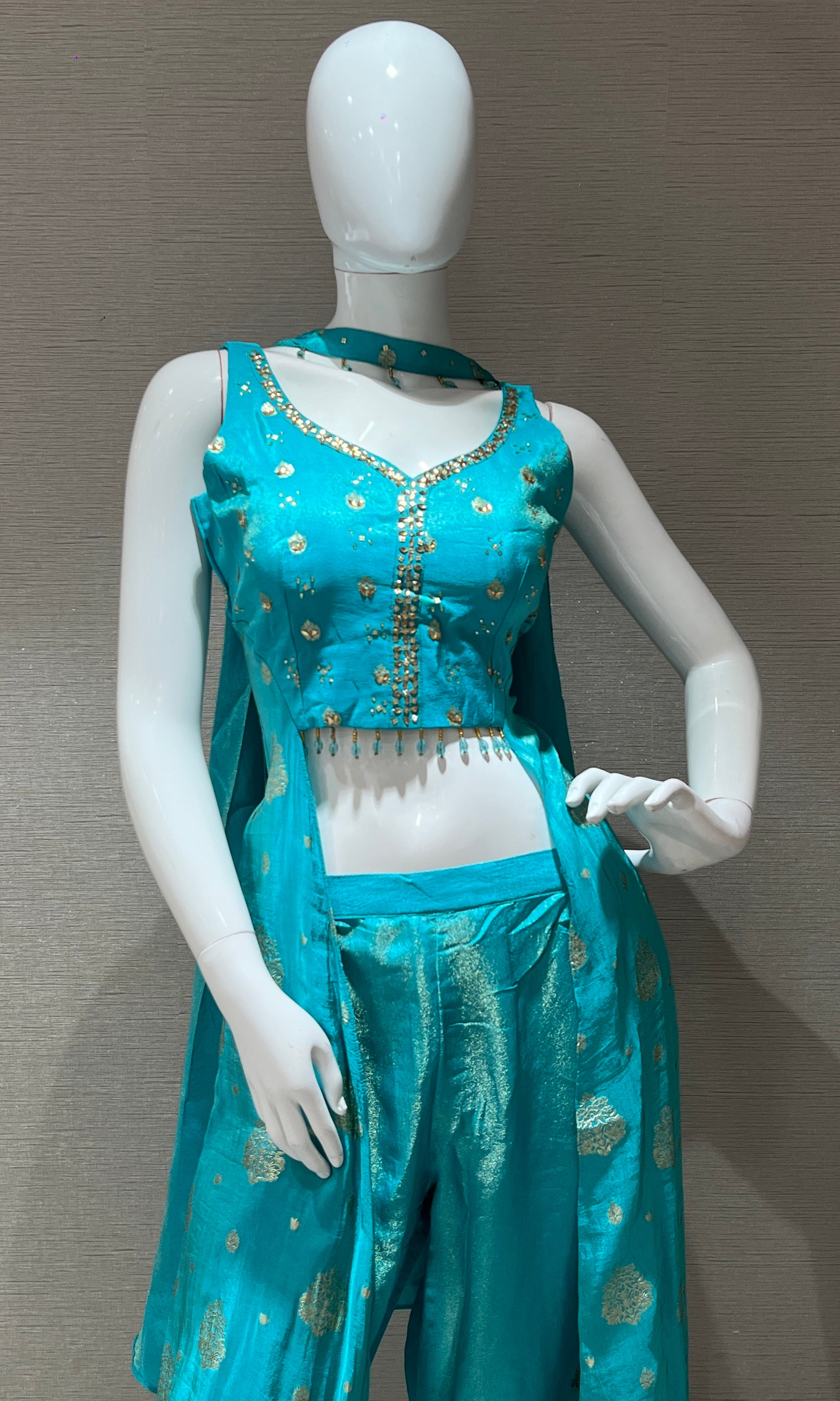 Sea blue Indo western