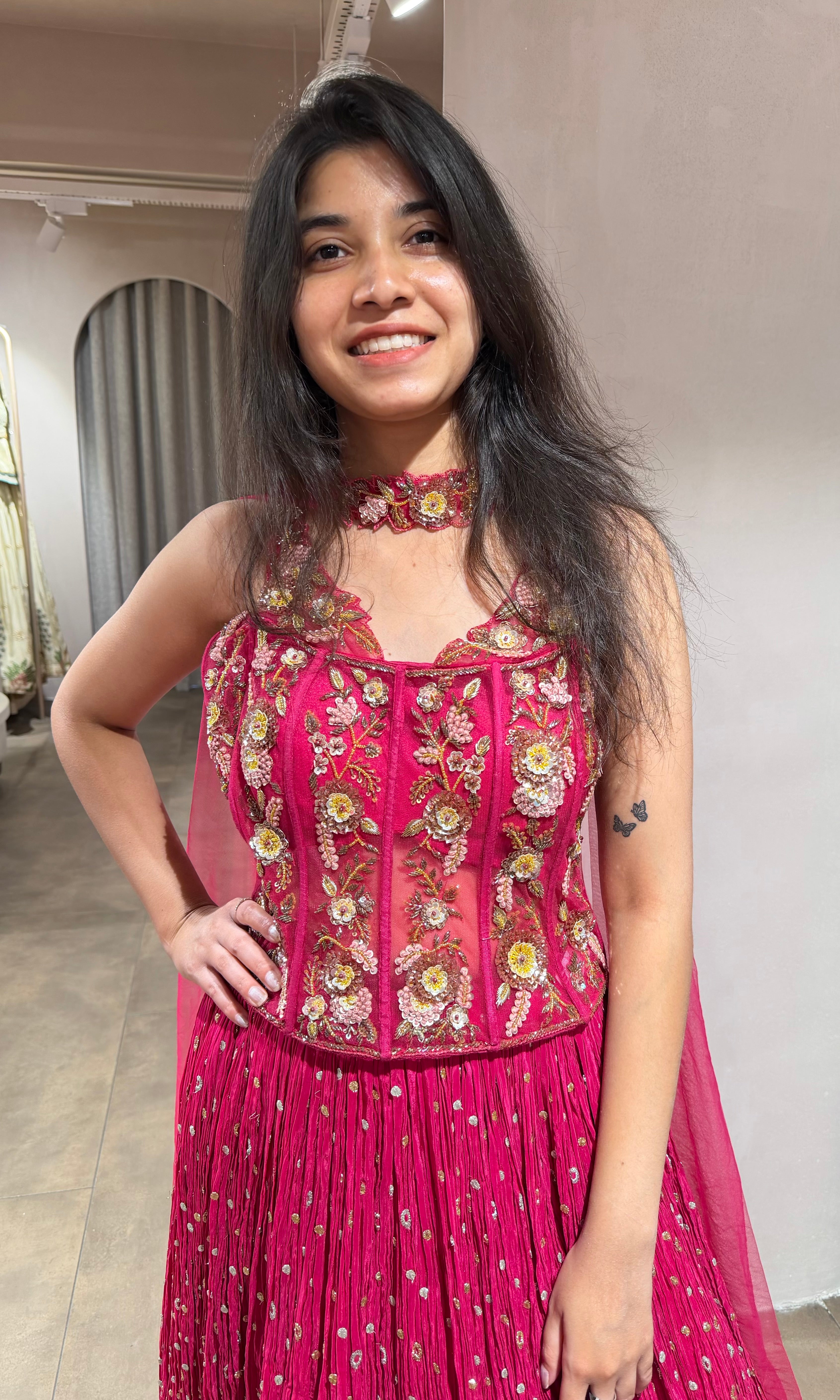 Pink EMBELLISHED LEHENGA