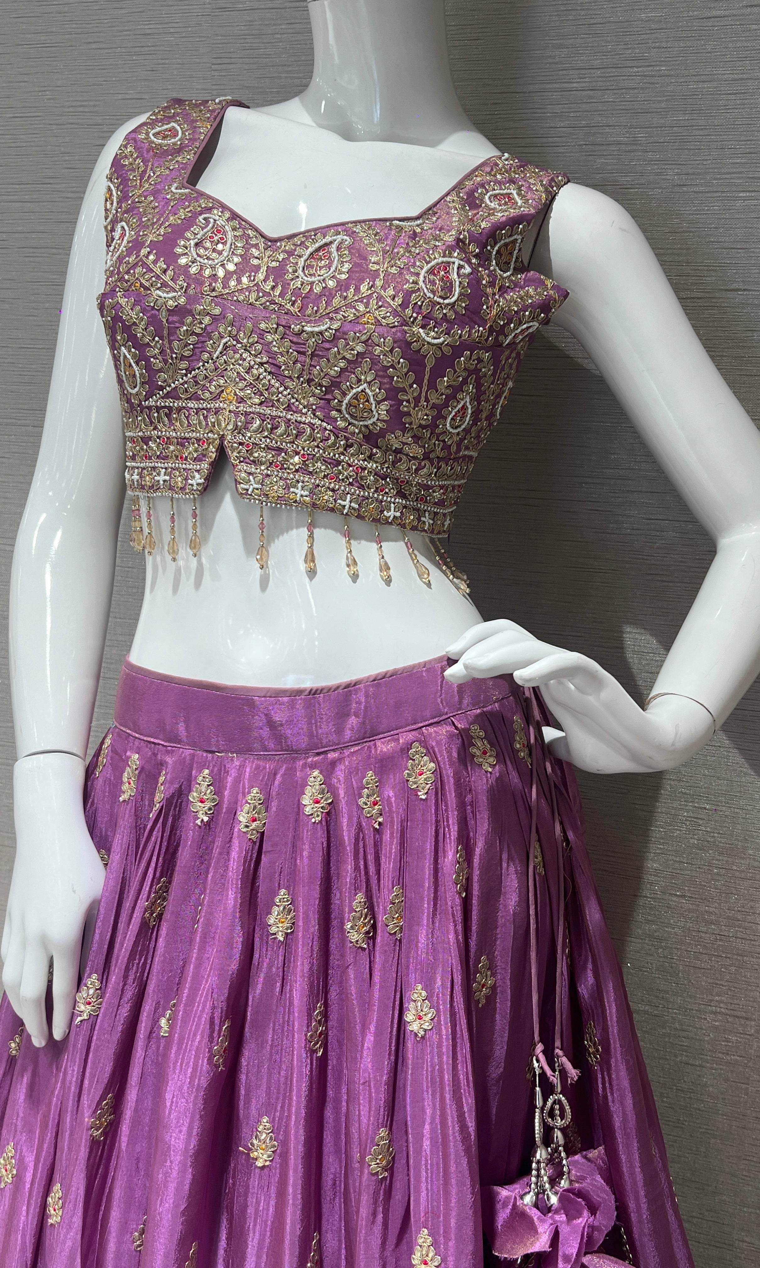 Purple croptop Lehenga