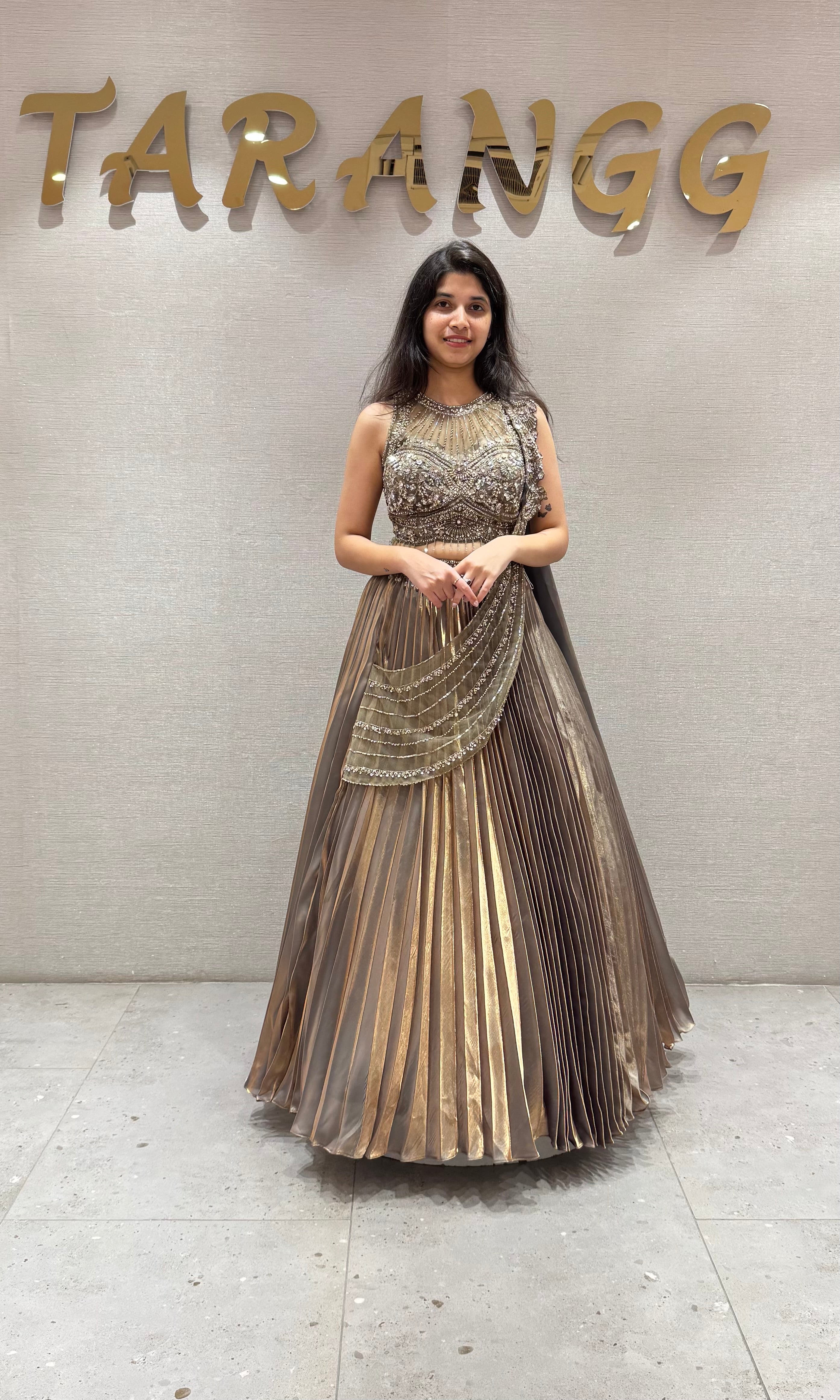 Green GLOW Lehenga WITH HALTER NECK BLOUSE