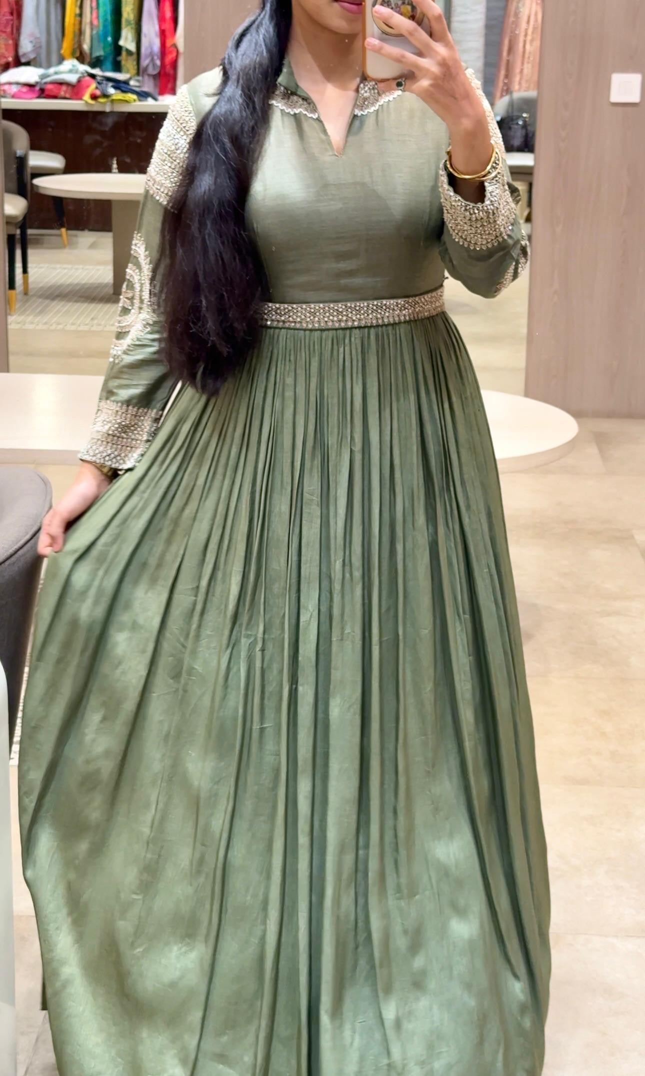 olive Green Long dress
