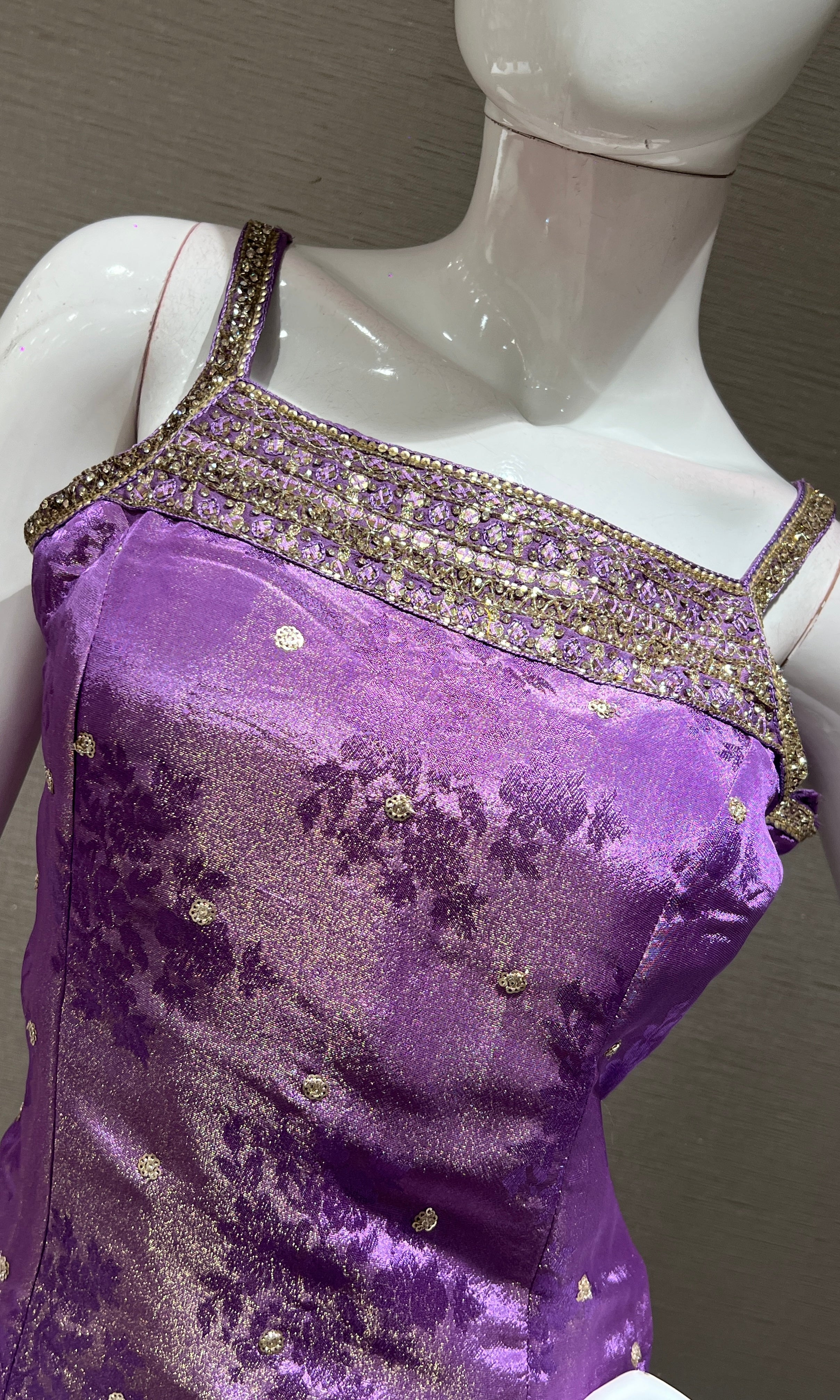 purple embroidery sharara with dupatta