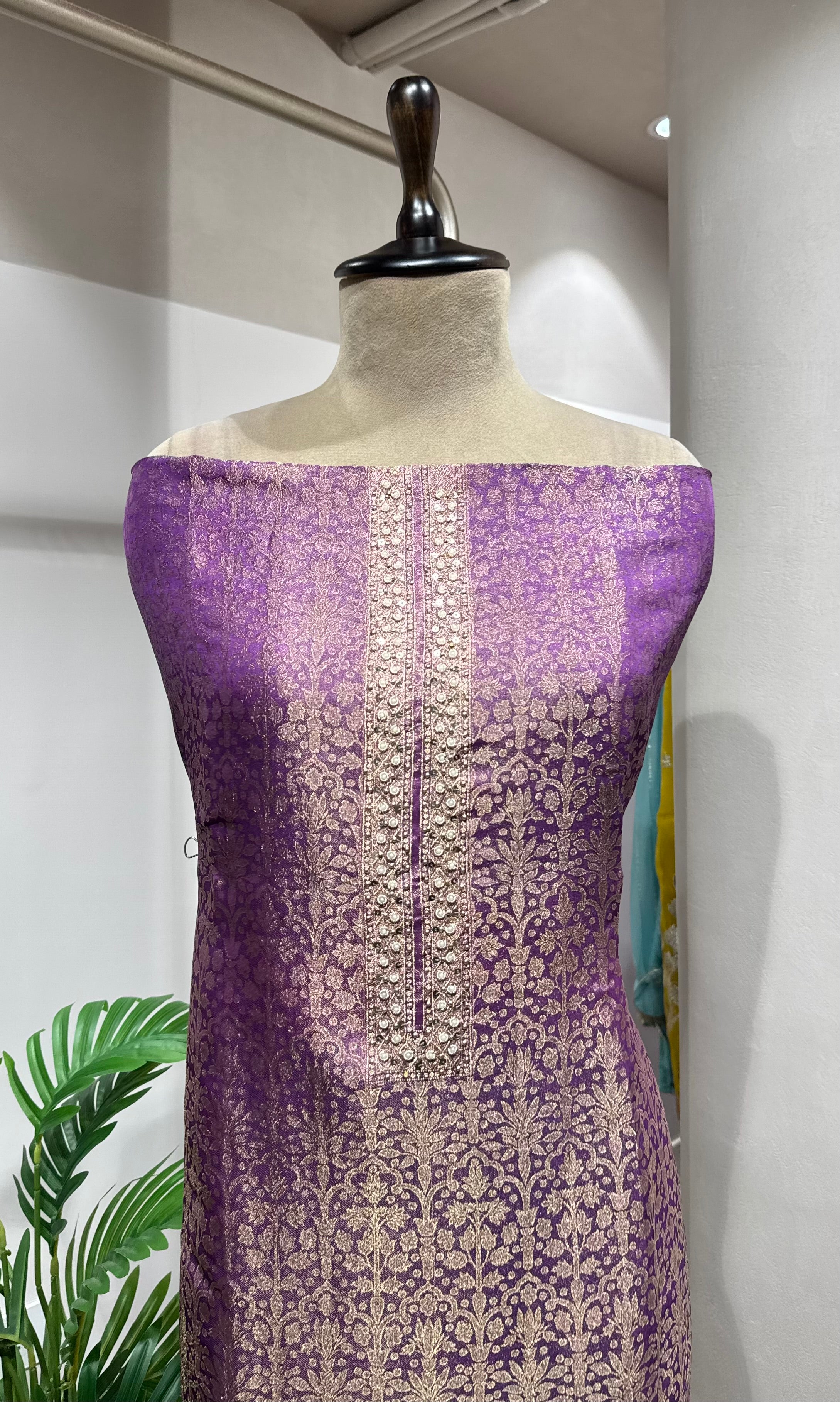Purple Banarasi Silk DRESS MATERIAL