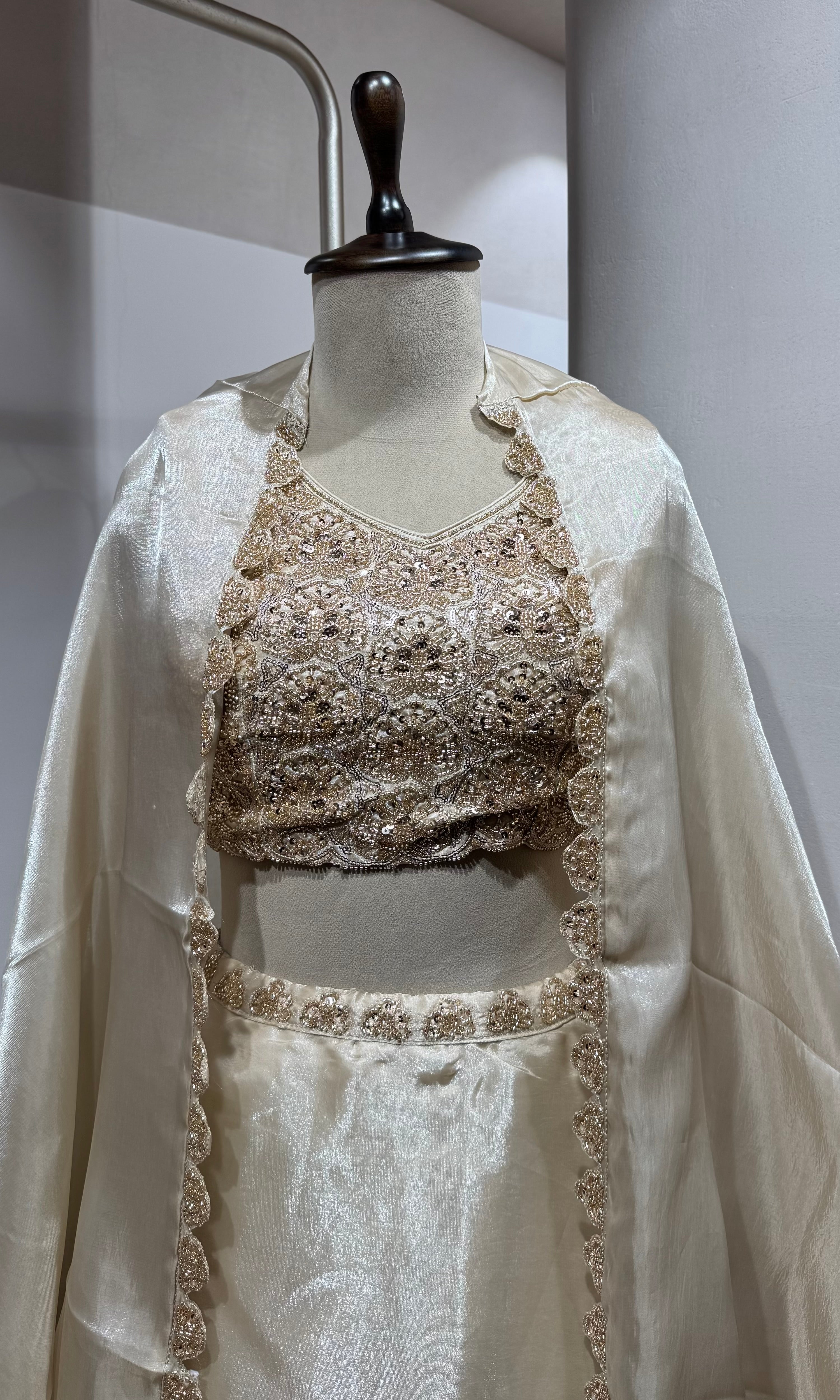 Bech Tissue Embroidered Jacket Lehenga Set