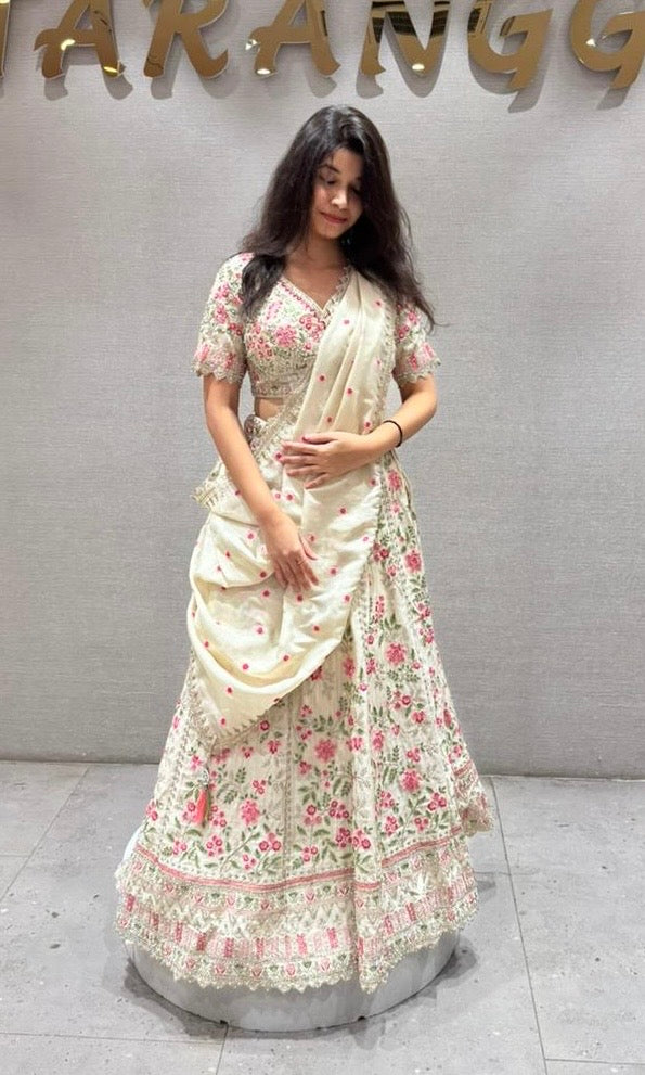 Cream Lehenga