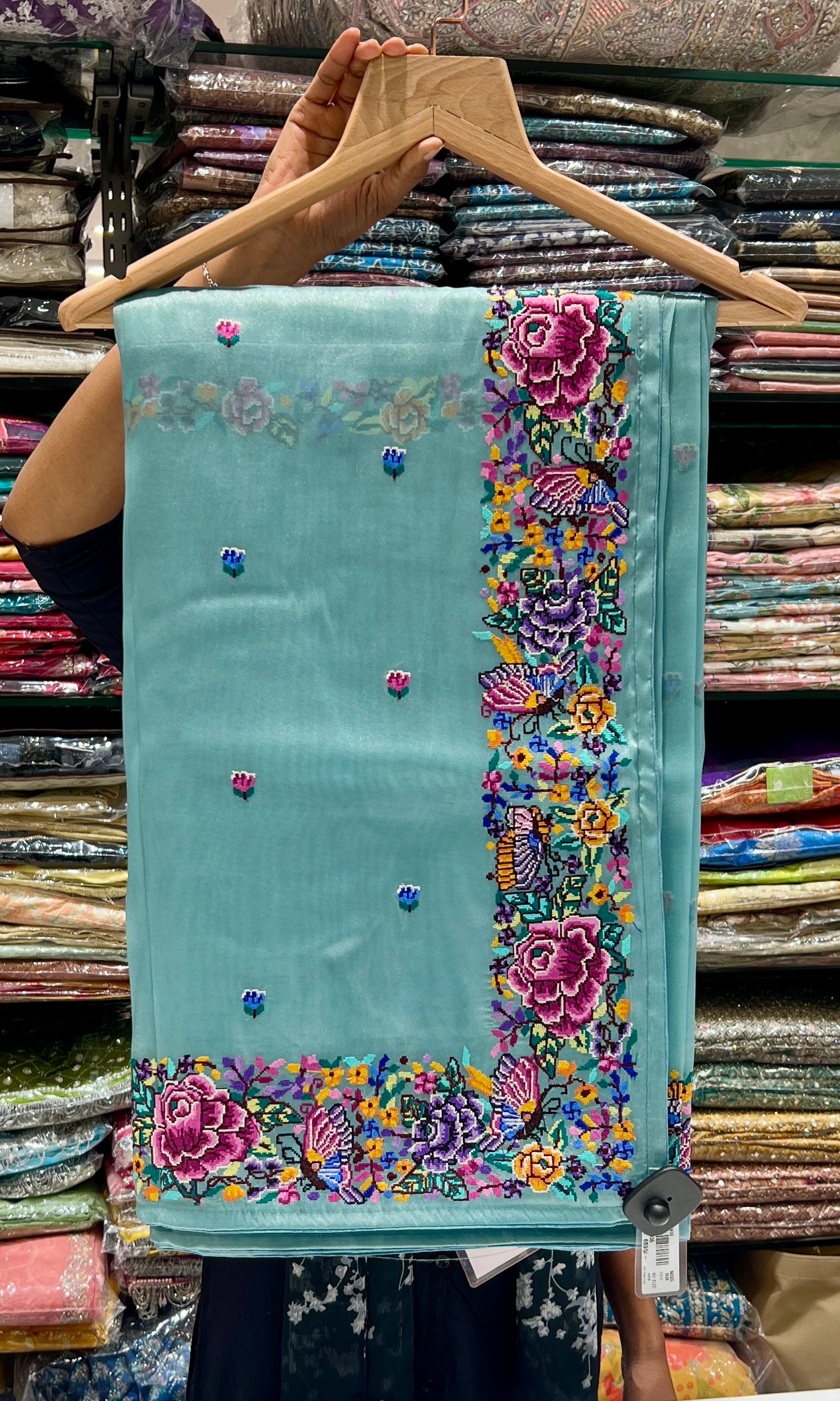 Sea blue saree