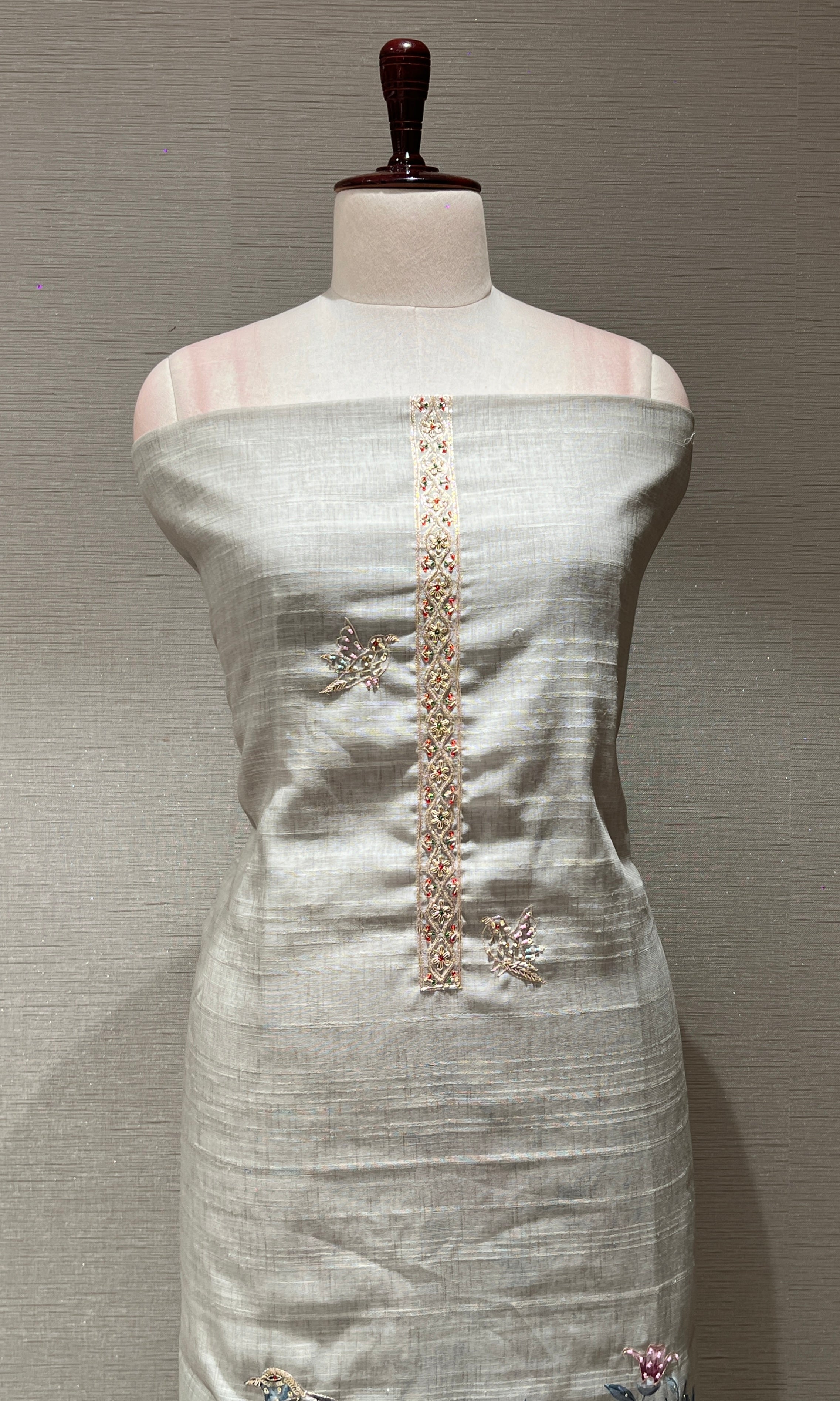 Pista green dress material