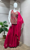 Rani Pink Embroidered Palazzo Set Dupatta