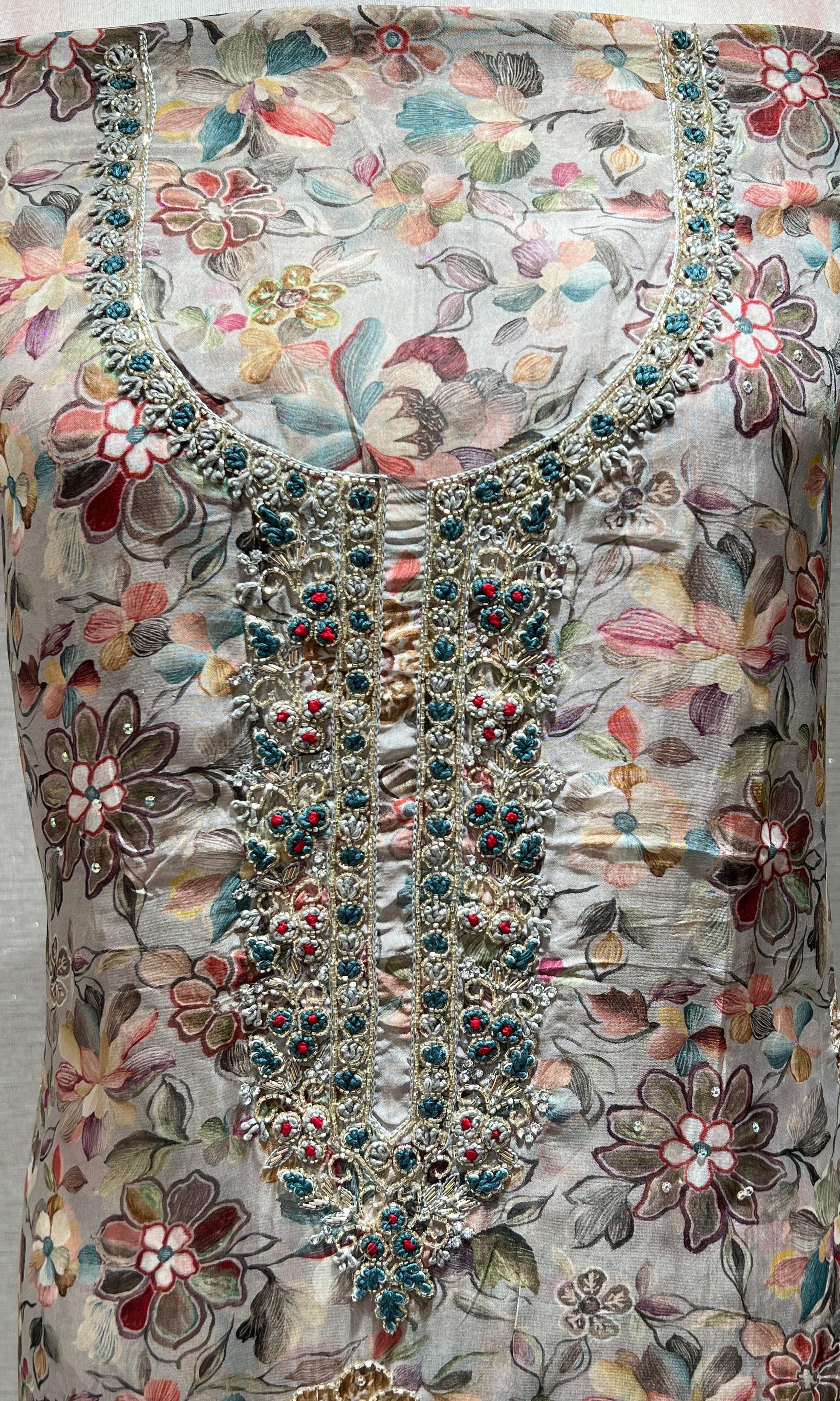 Light blue dress material