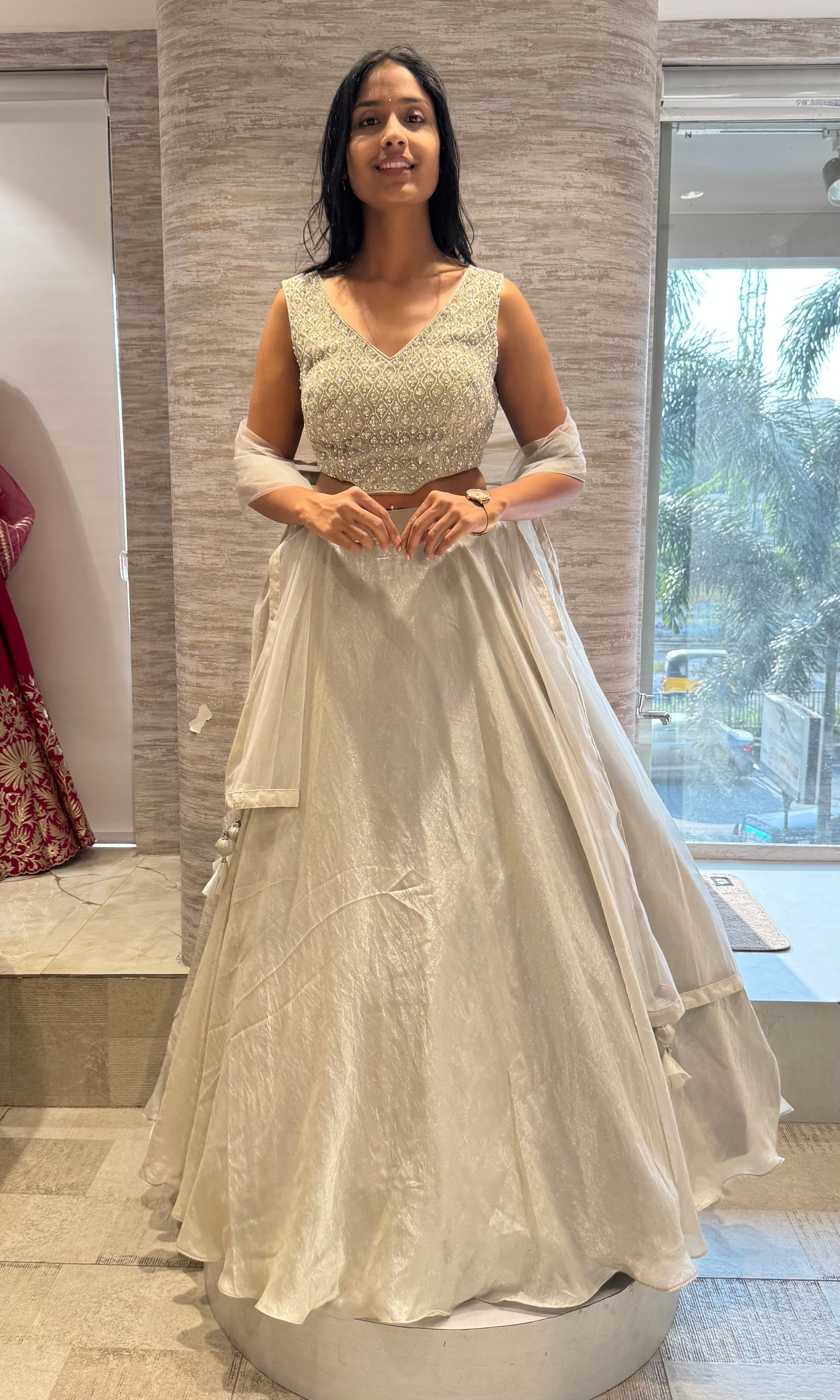 Silver Crystal EMBROIDERED LEHENGA