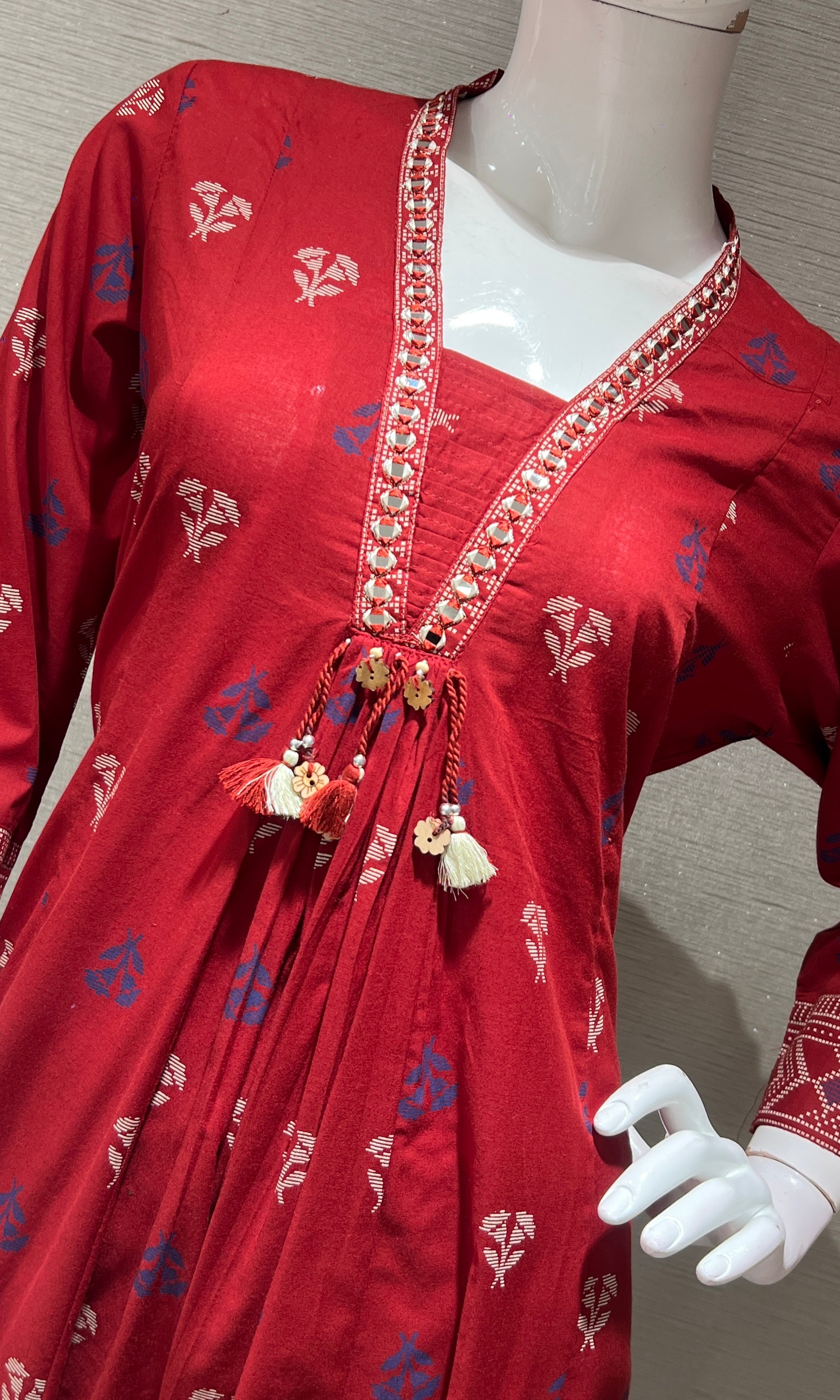 Maroon ETHNIC MOTIF PRINTED KURTA SET