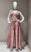 Mauve Zari Embroidered tissue silk Palazzo set