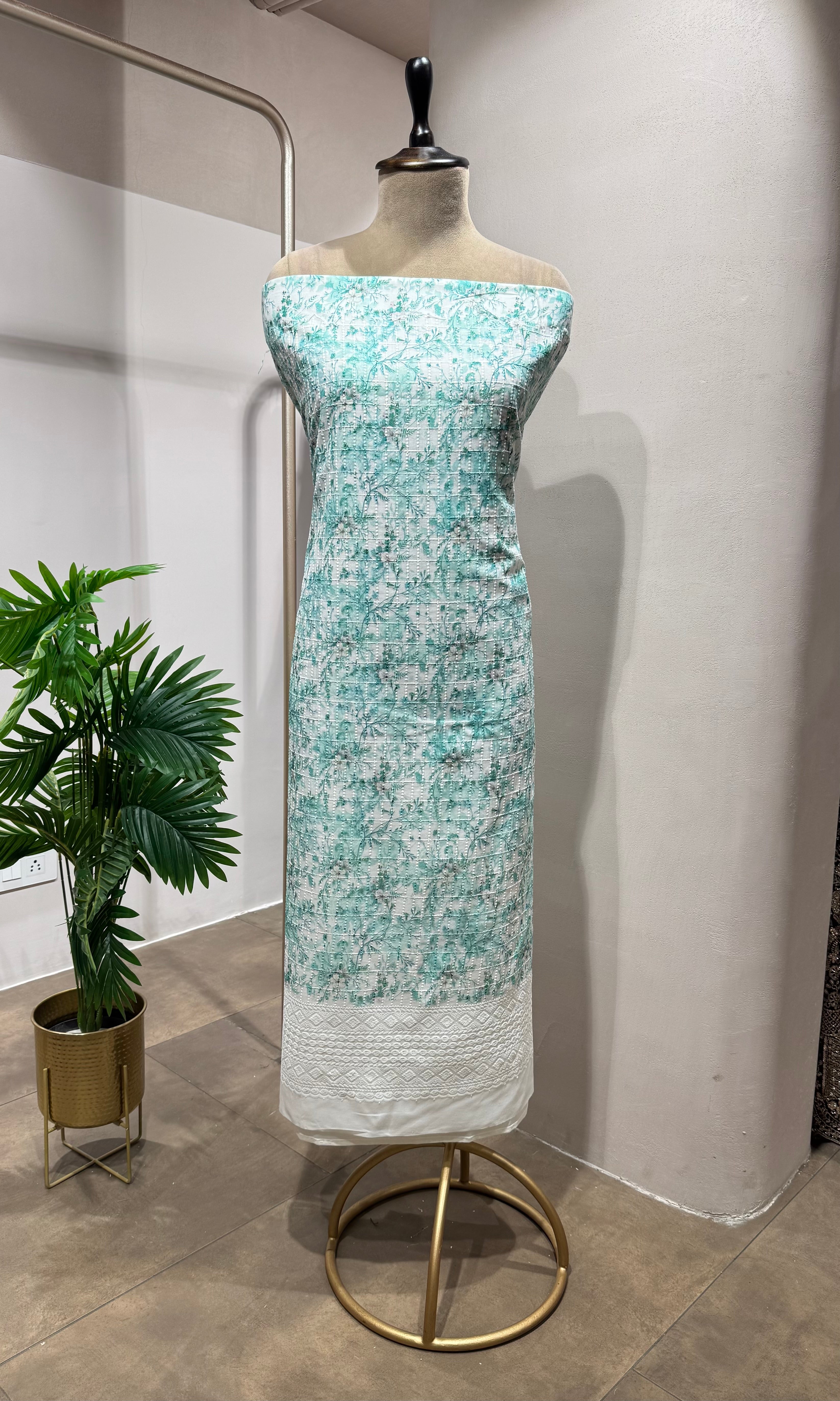 BLUE Embroidered DRESS MATERIAL
