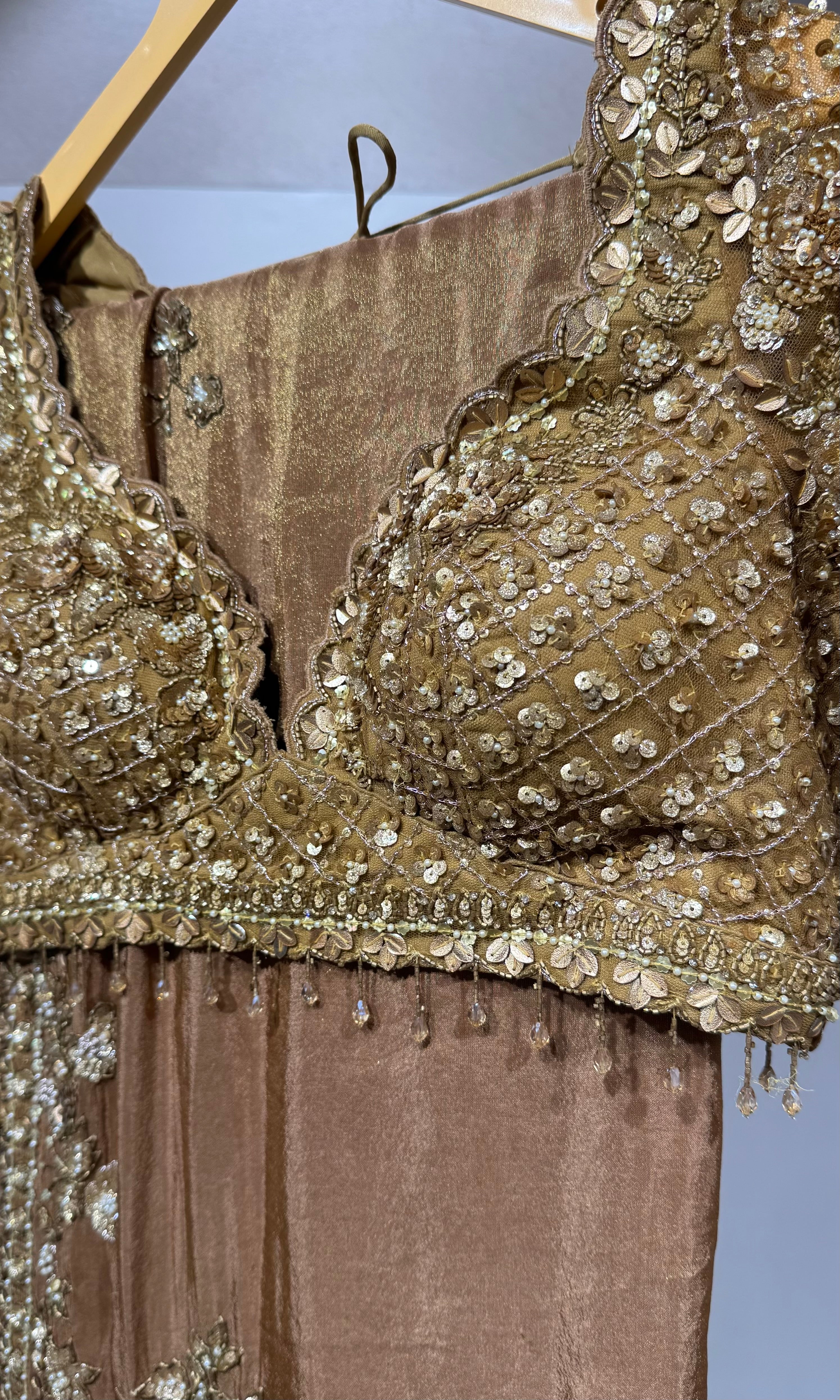 Golden Cora Zari Tissue Silk Bridal Saree