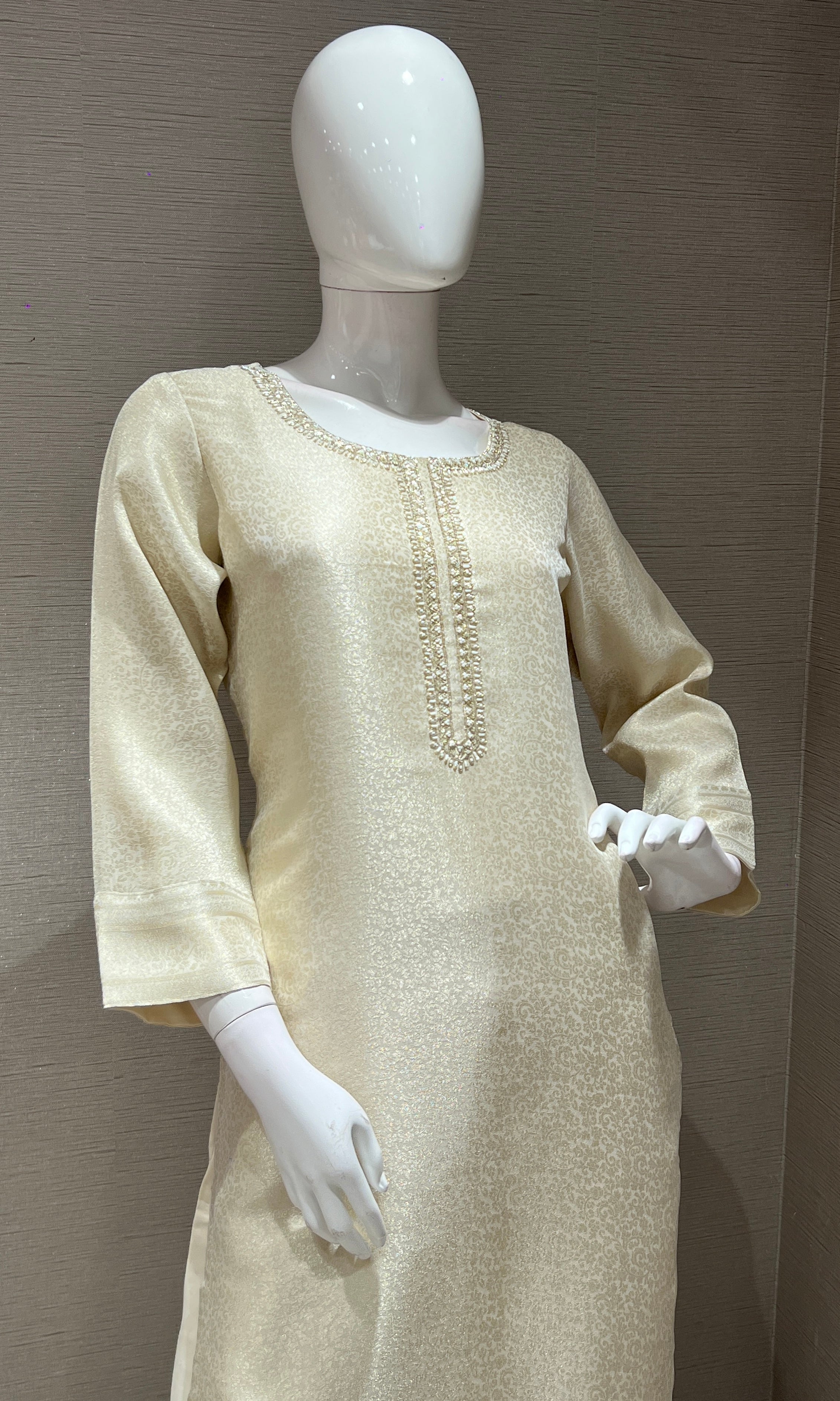 Half white EMBROIDERED kurta set