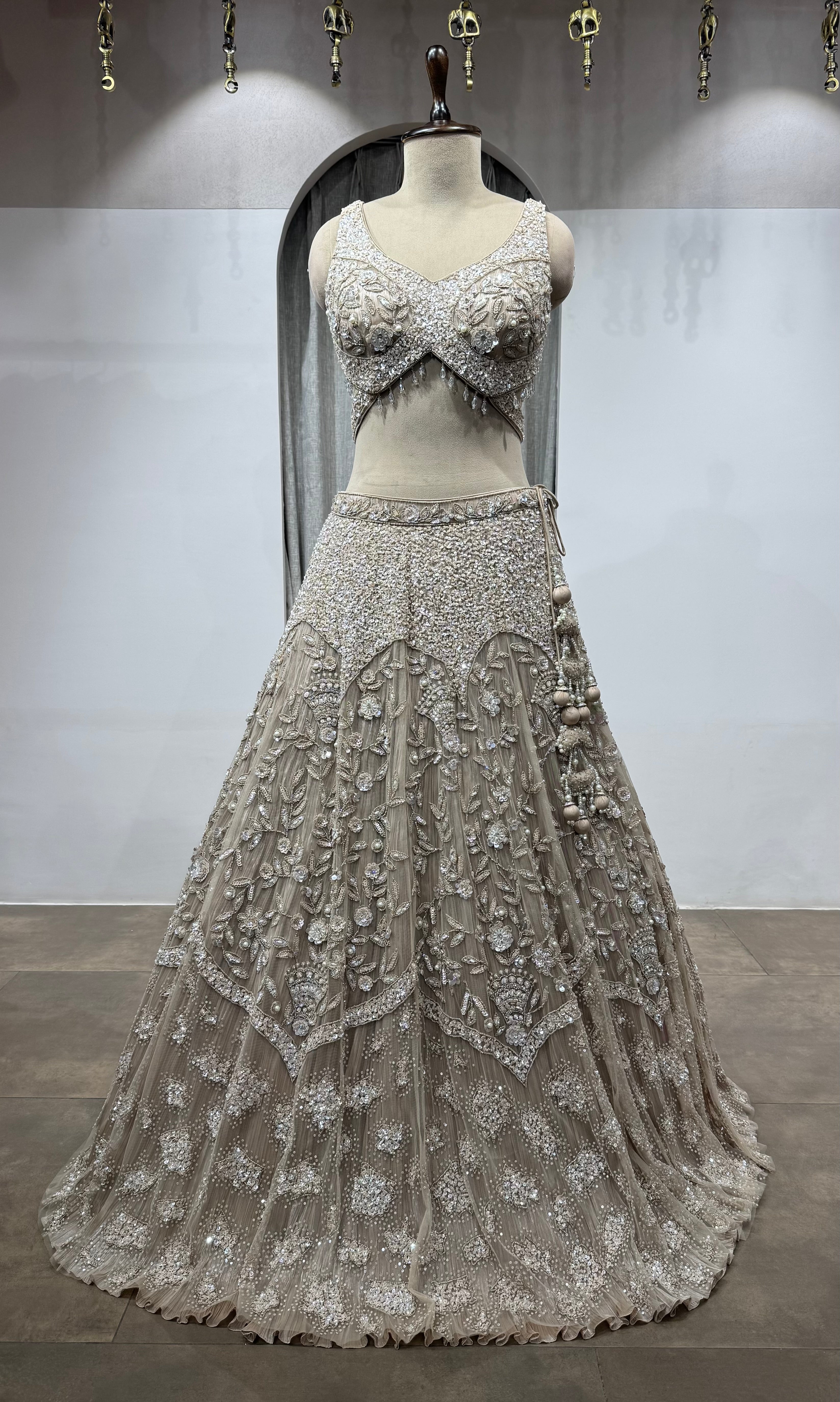 MOWE Silver Bridal Lehenga