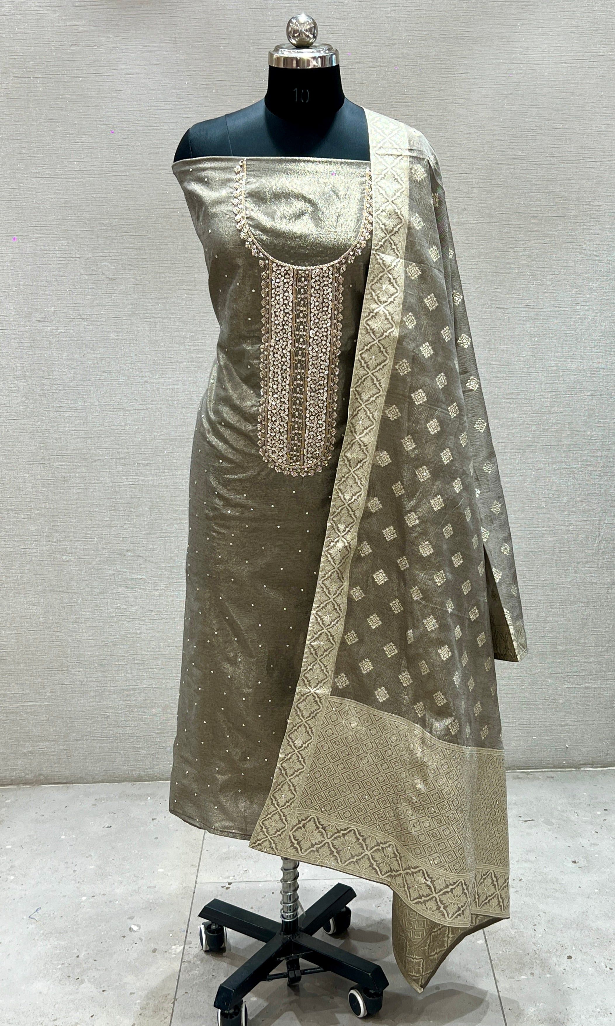 Grey dress material