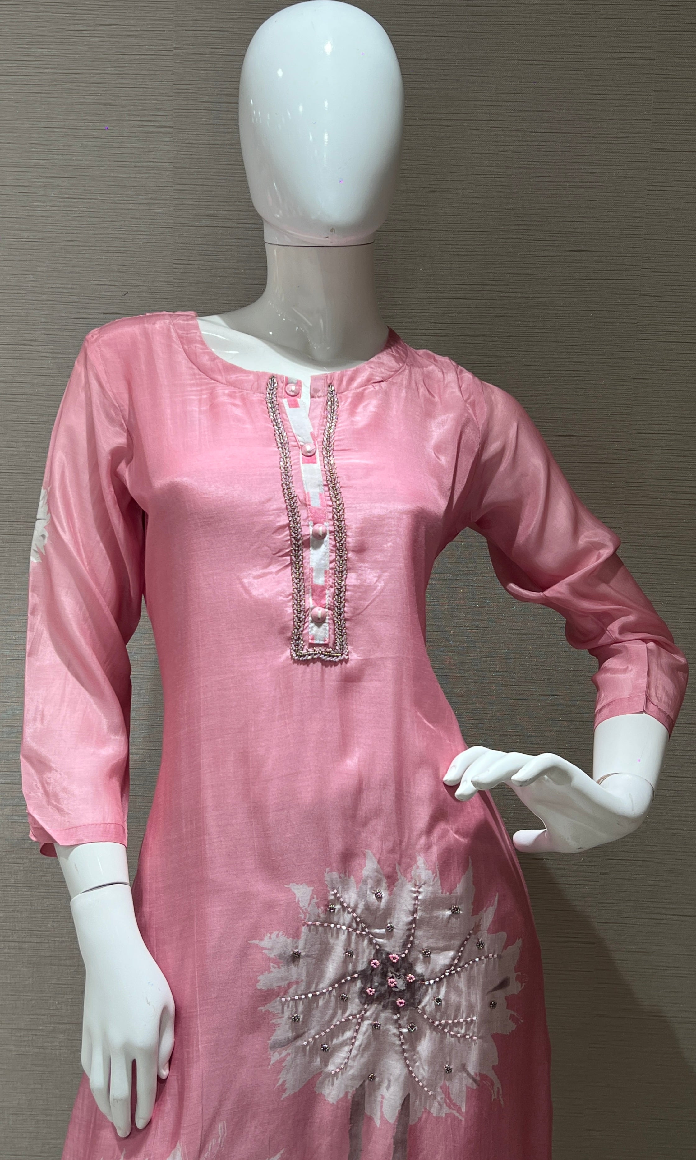 Baby pink kurta set