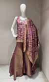 WINE Banarasi Brocade Silk Palazzo set