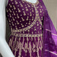 ⚜️Purple Banaras long dress,with silk dupatta 🤩