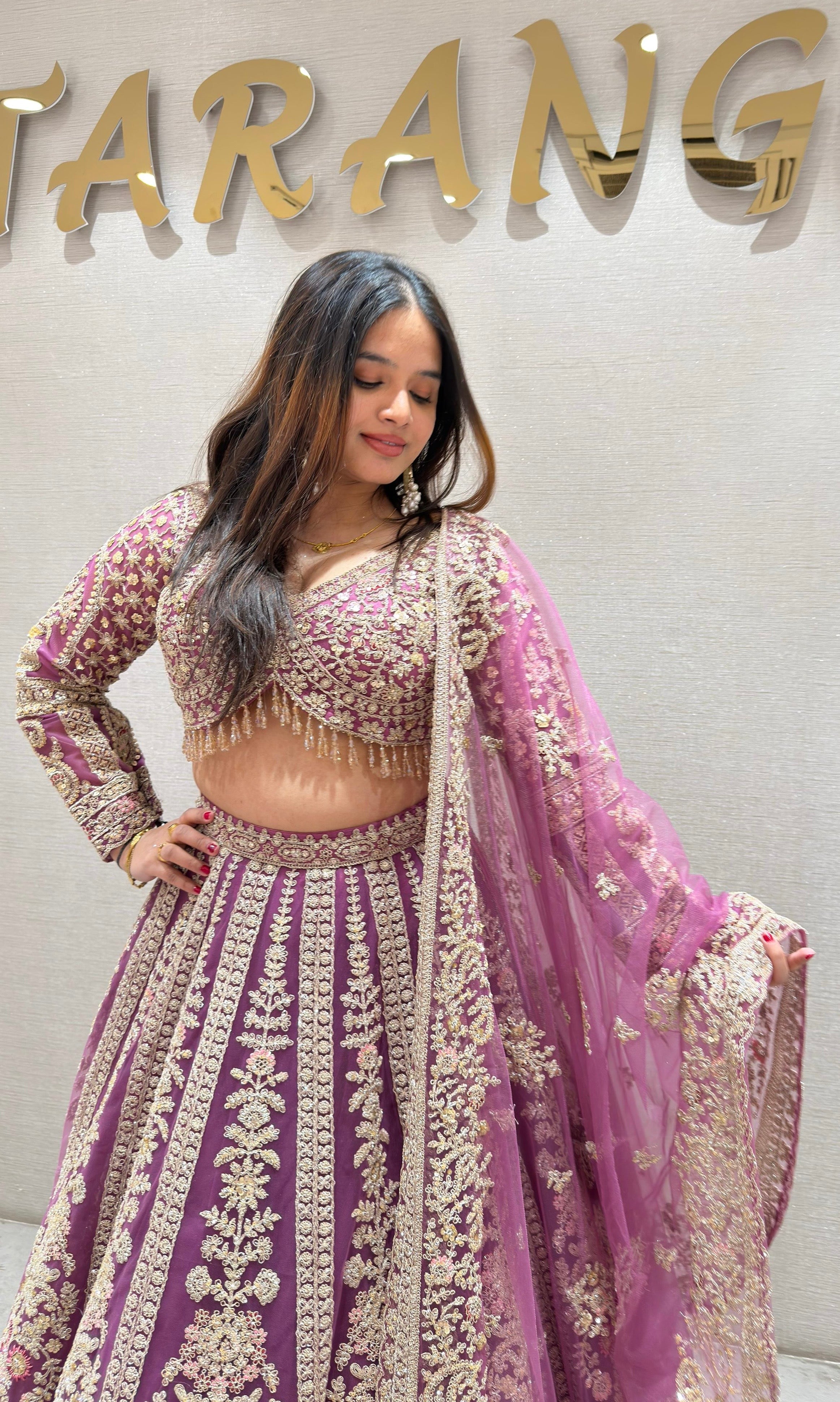Light purple INTRICATE EMBROIDERED LEHENGA