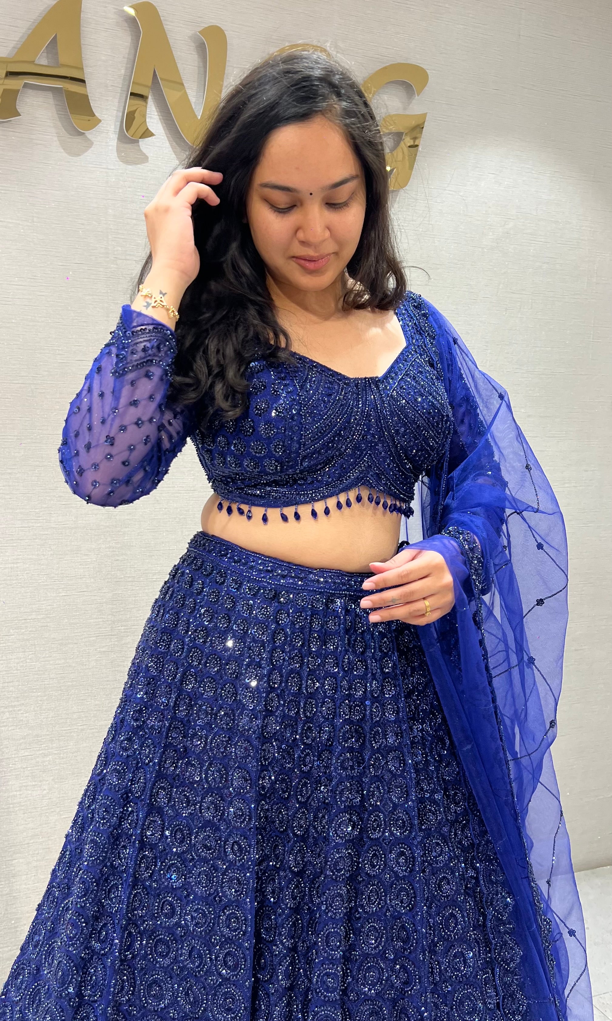 Royal Blue Georgette net Lehenga Choli Set