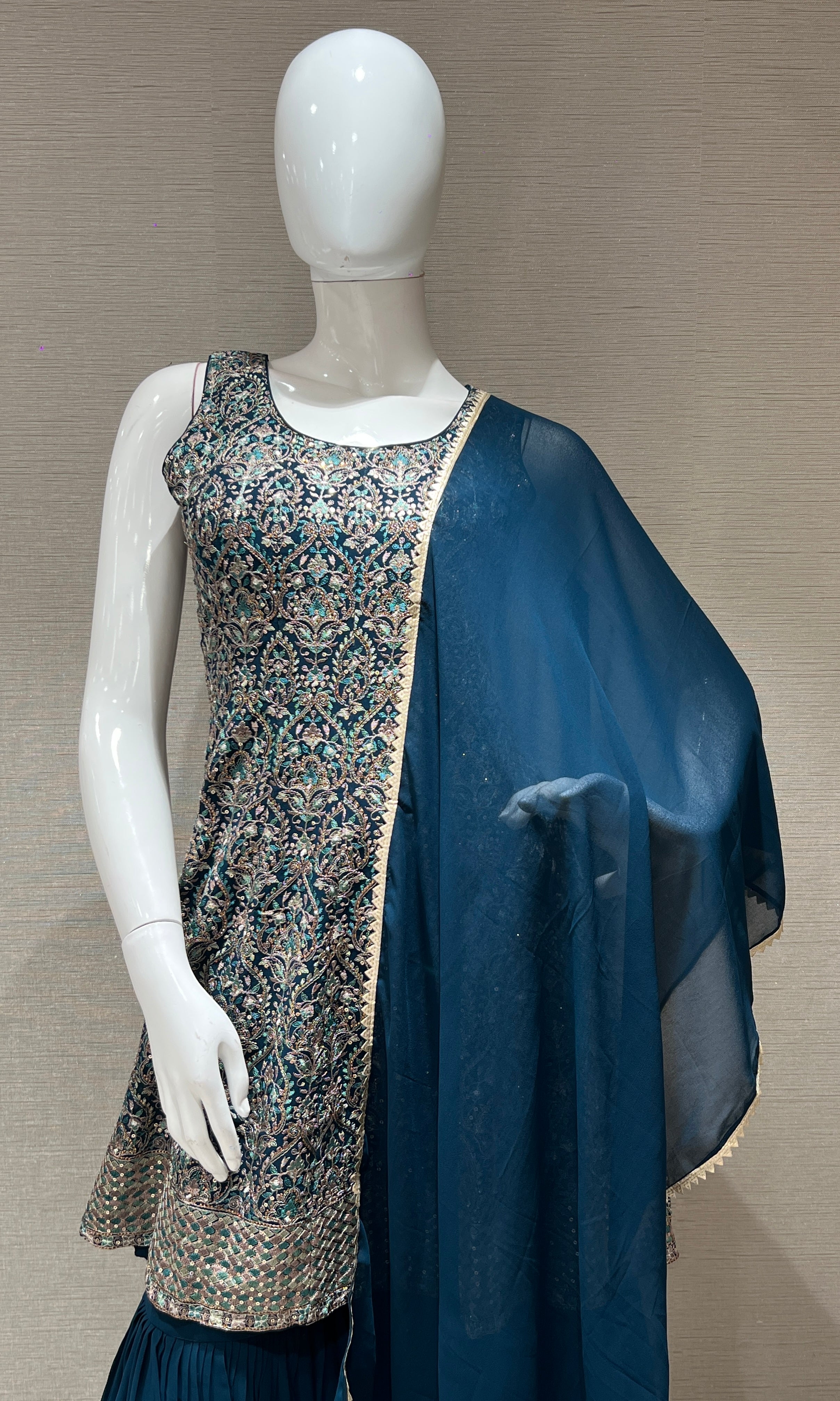 Bottle green Garara kurta set