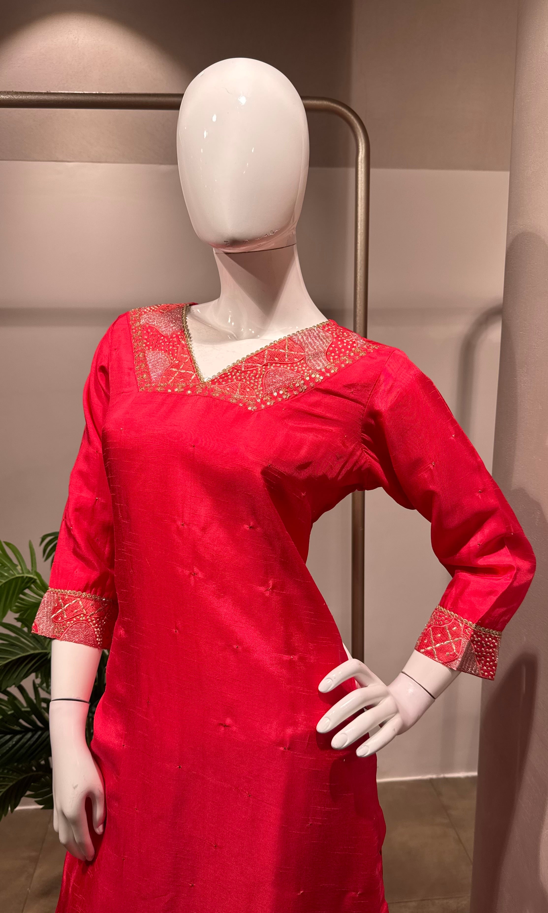 Rani pink kurta set