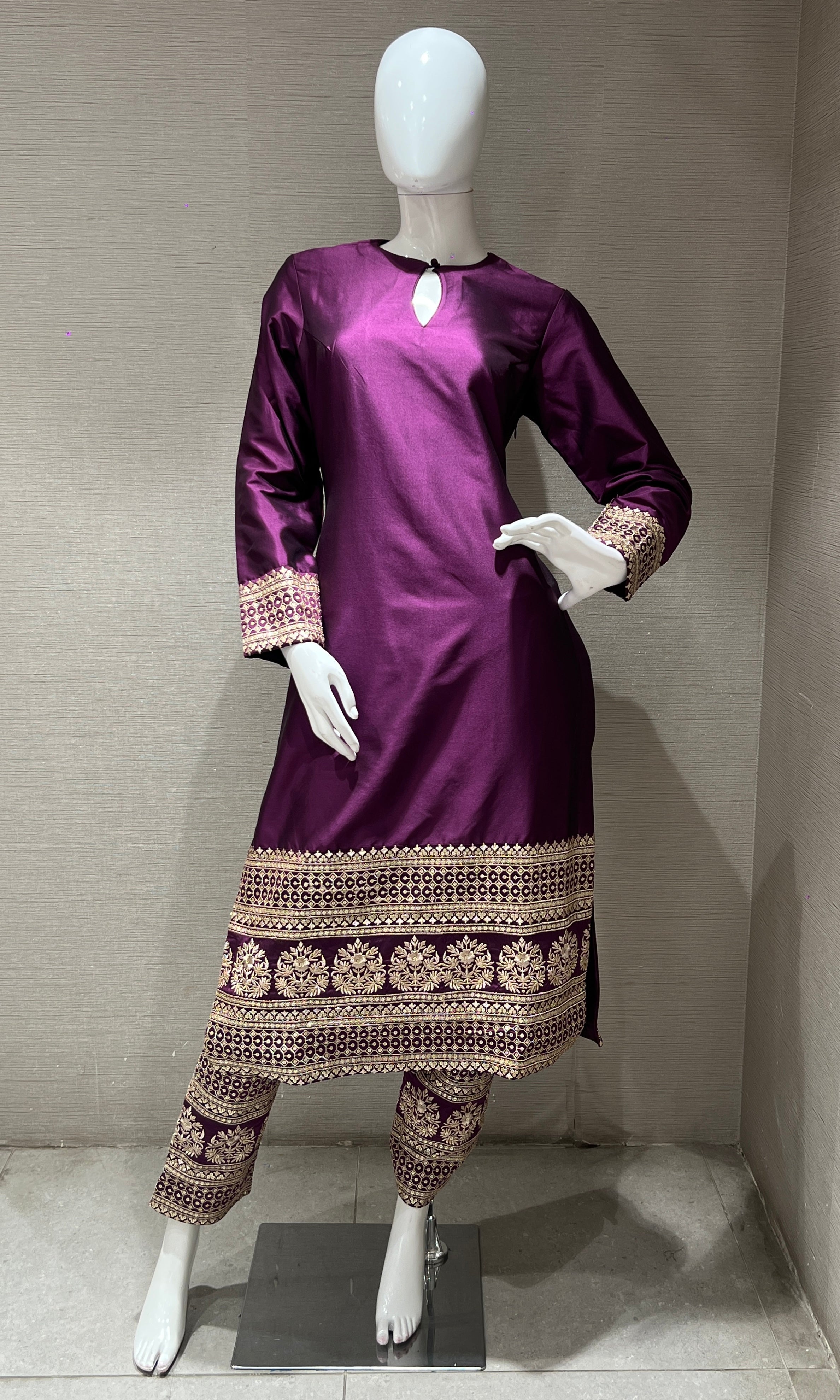 Wine kurta set