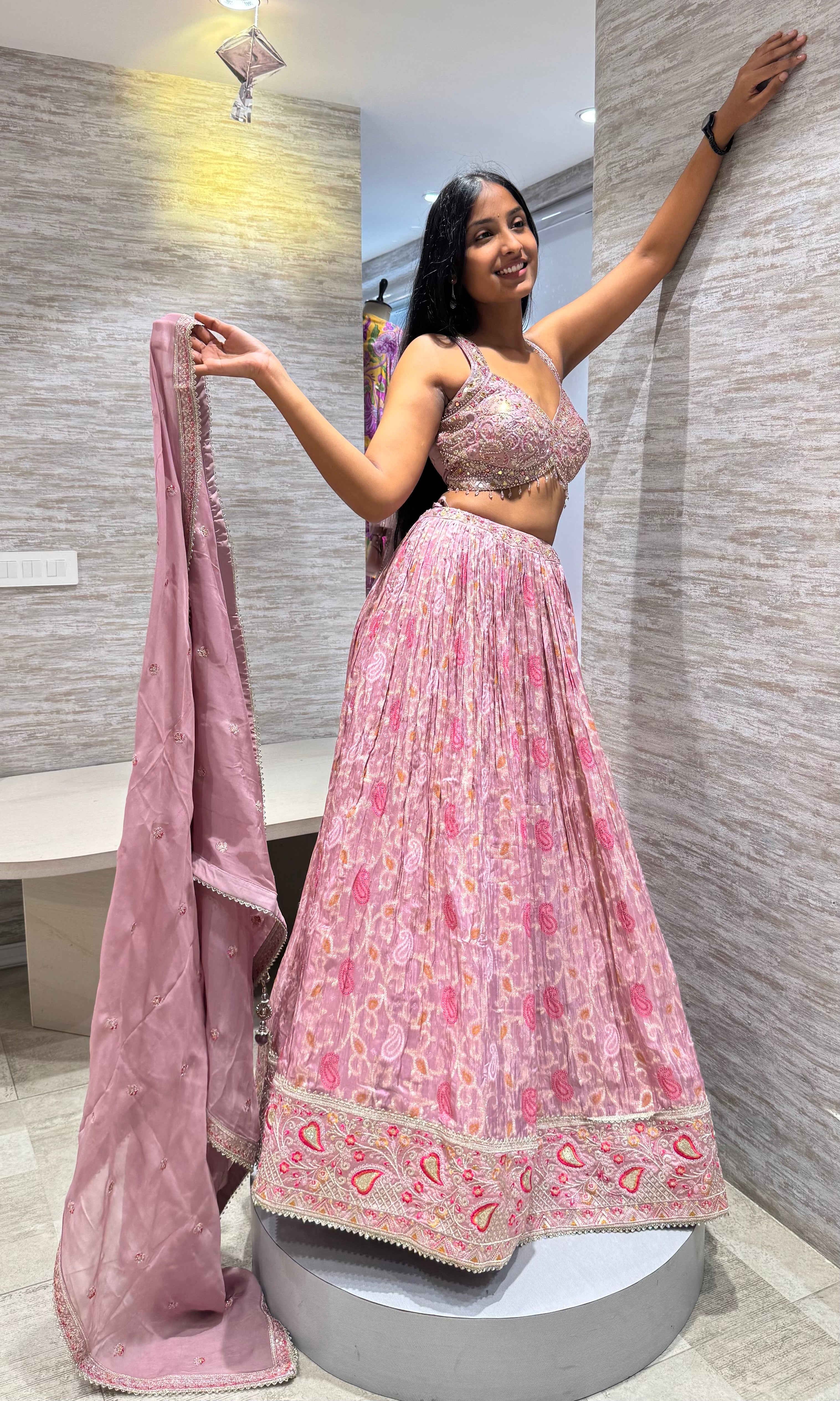 Blush Pink Embroidered Lehenga