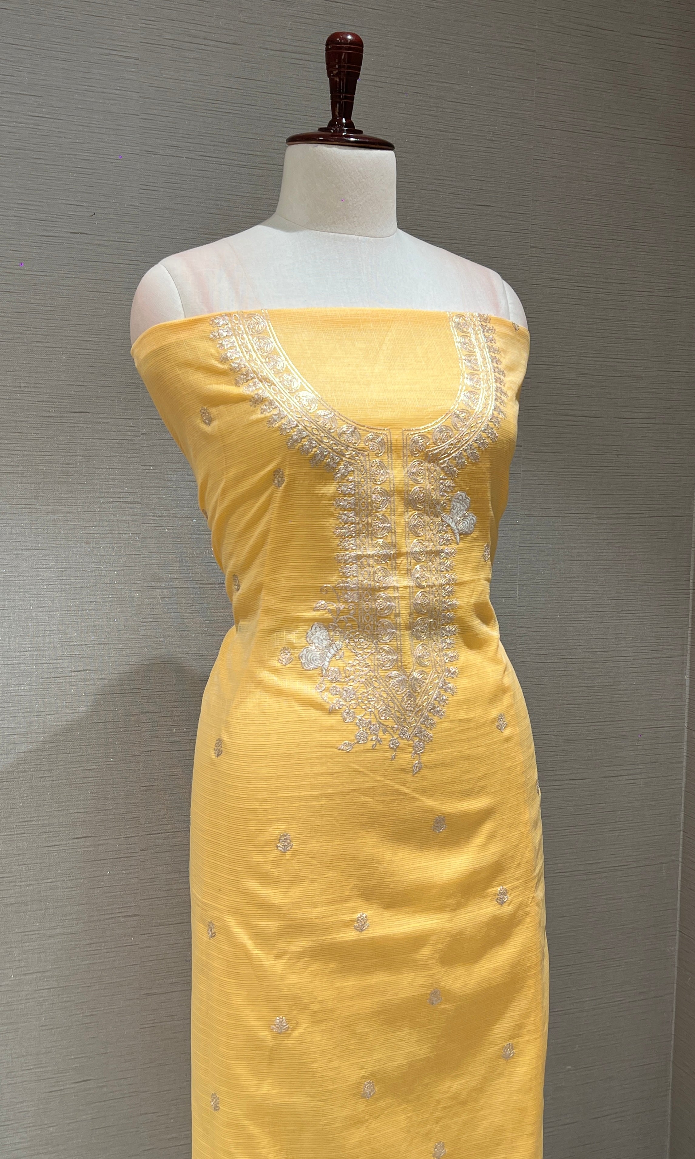 Light yellow dress material