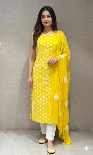 YELLOW dress material