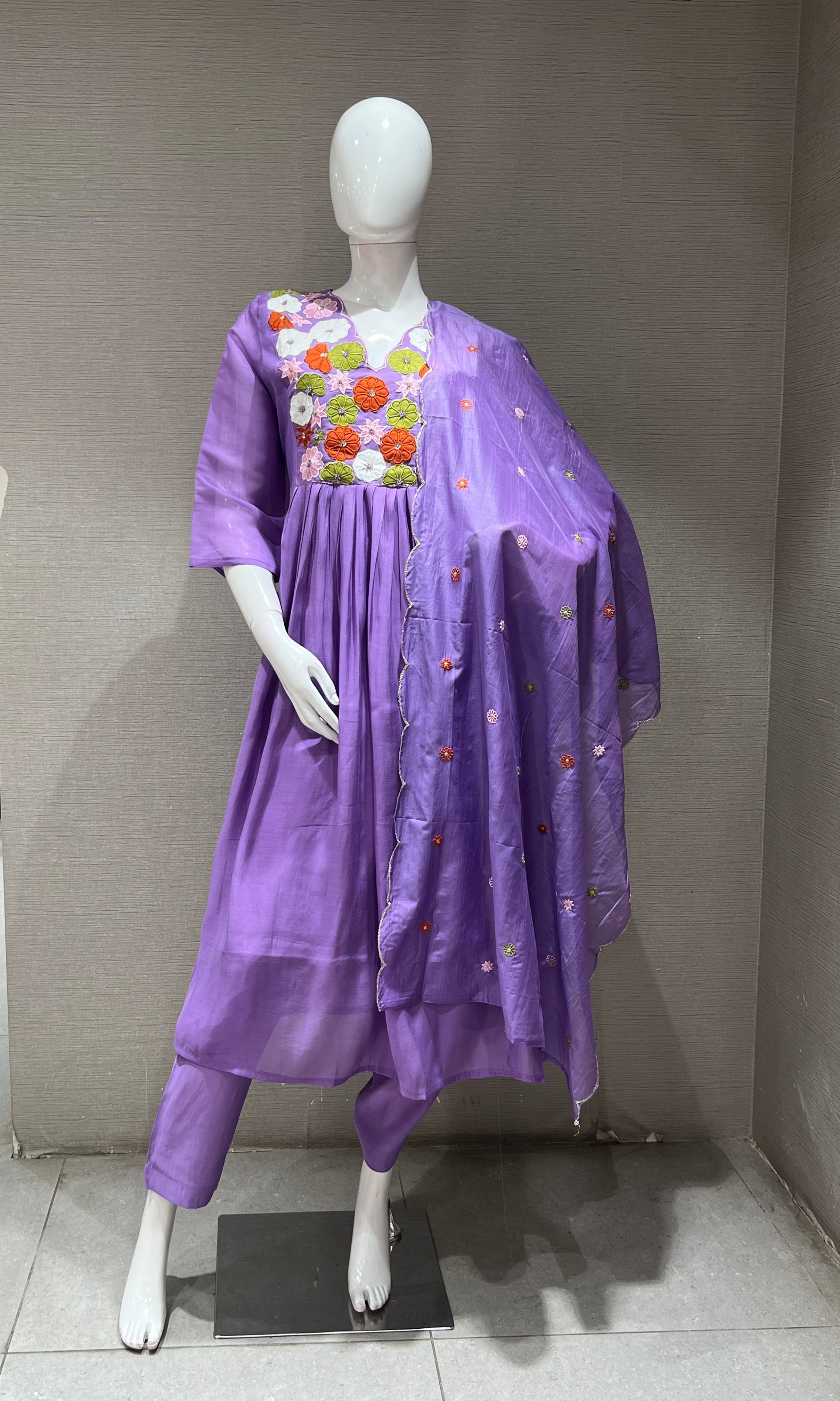 Purple Floral KURTA SET