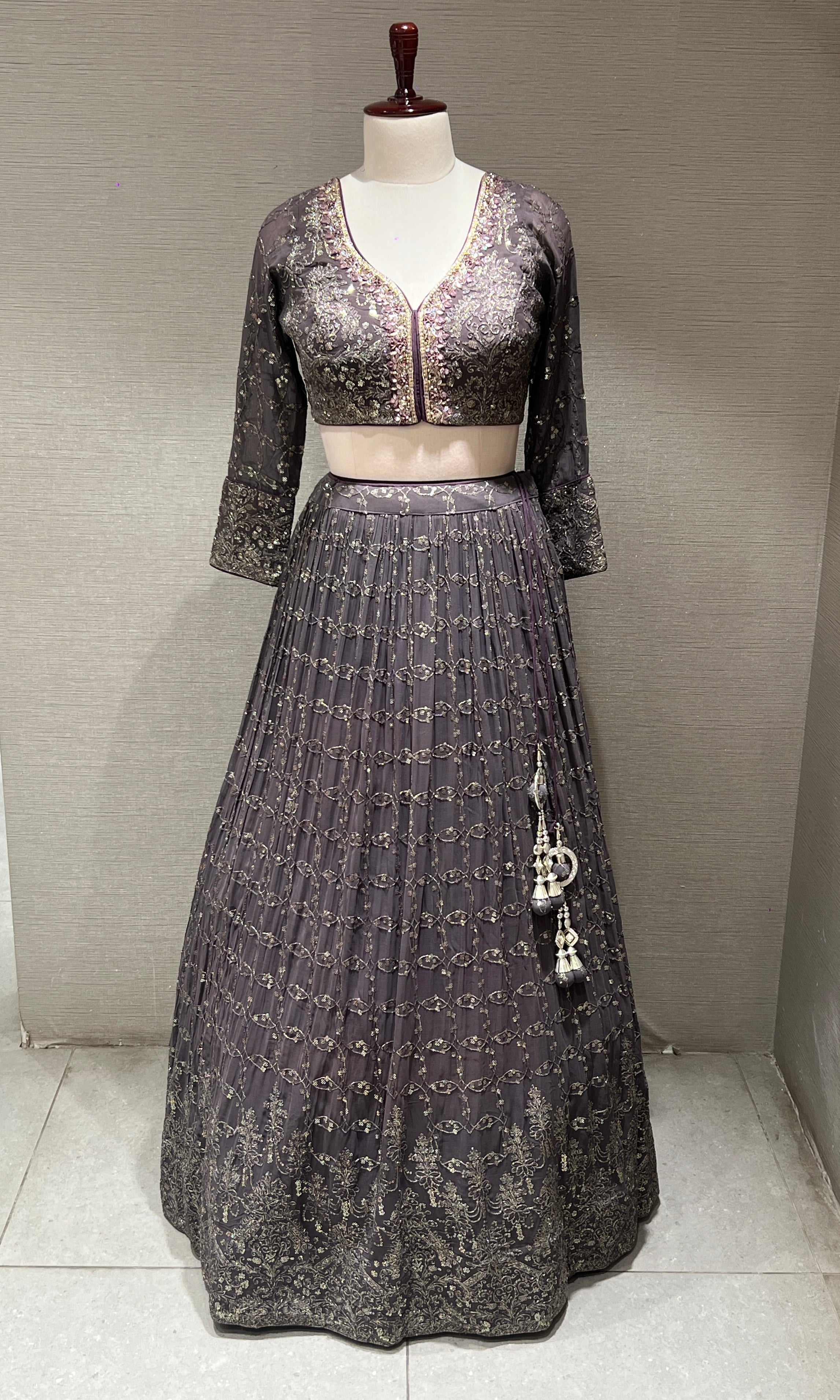 Lilac Intricate Embroidered Lehenga