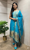 Rama Blue Embroidered Kurta with Dupatta