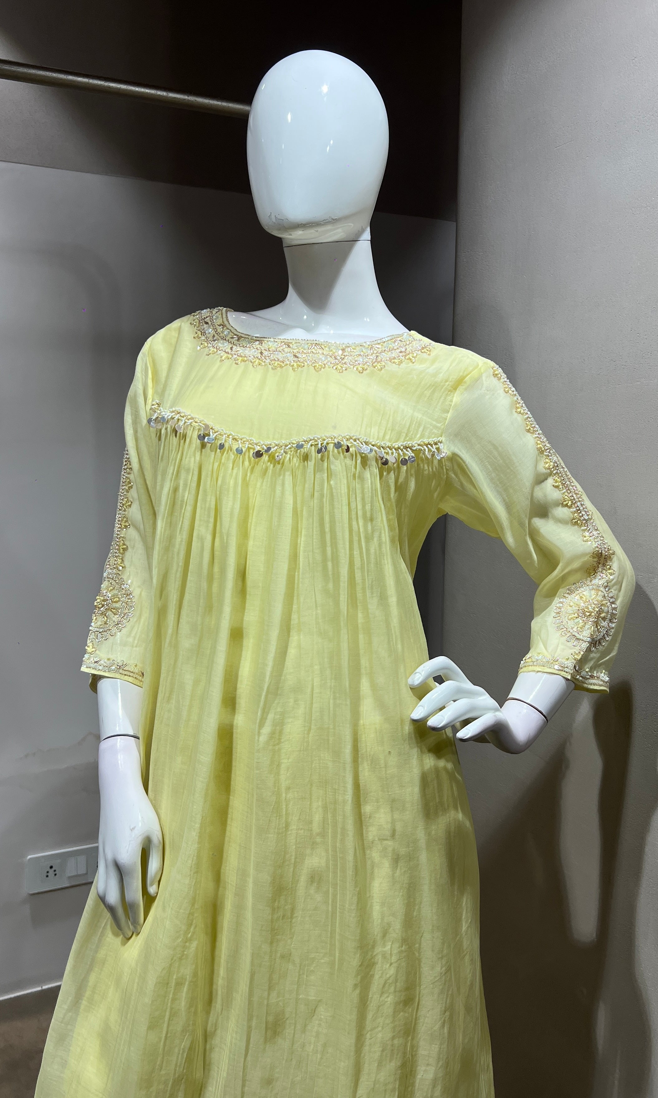 Lemon Yellow Embroidered Kurta Set with Dupatta