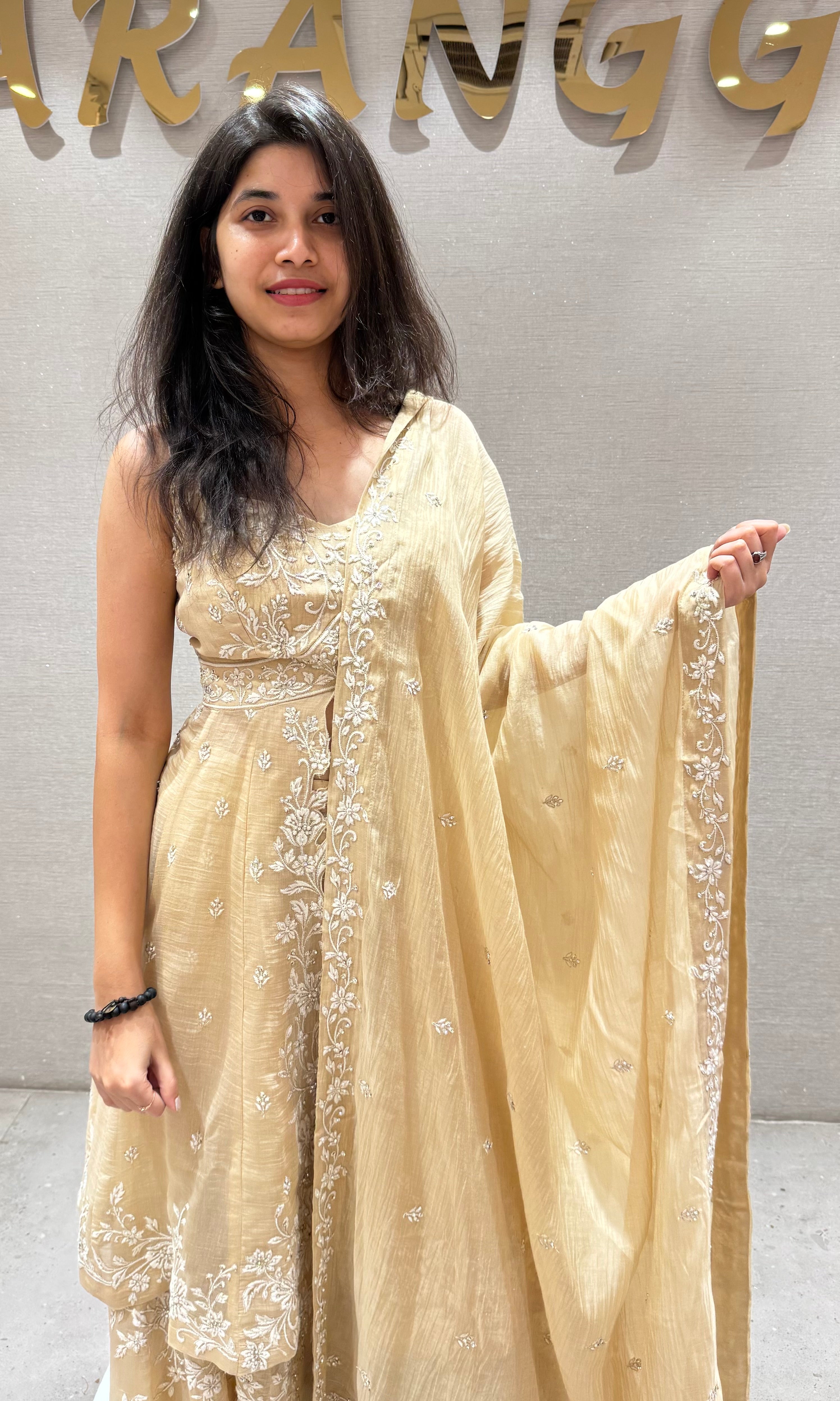 Beagh FRONT SLIT EMBROIDERED PALAZZO SET