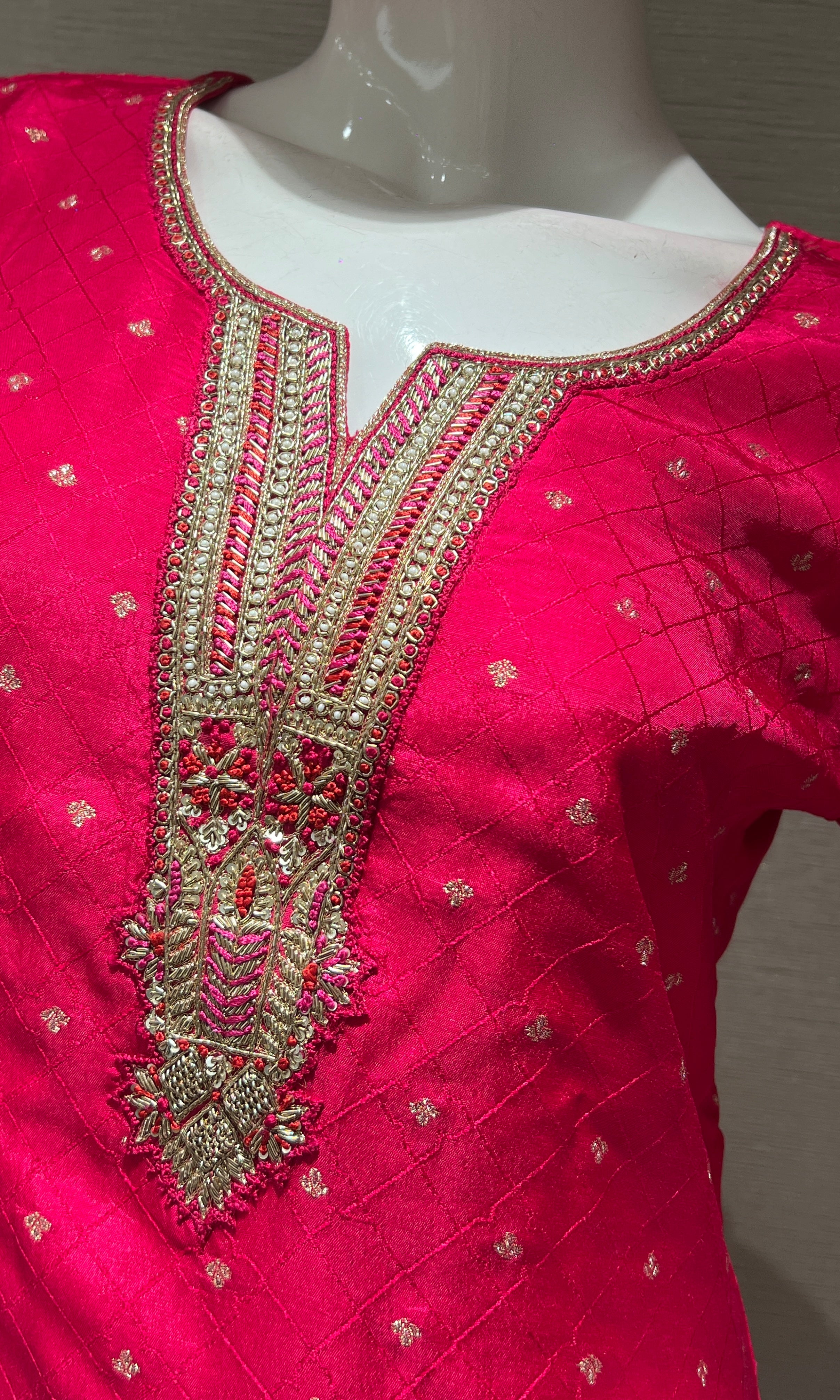 RANI PINK EMBROIDERED KURTA SET