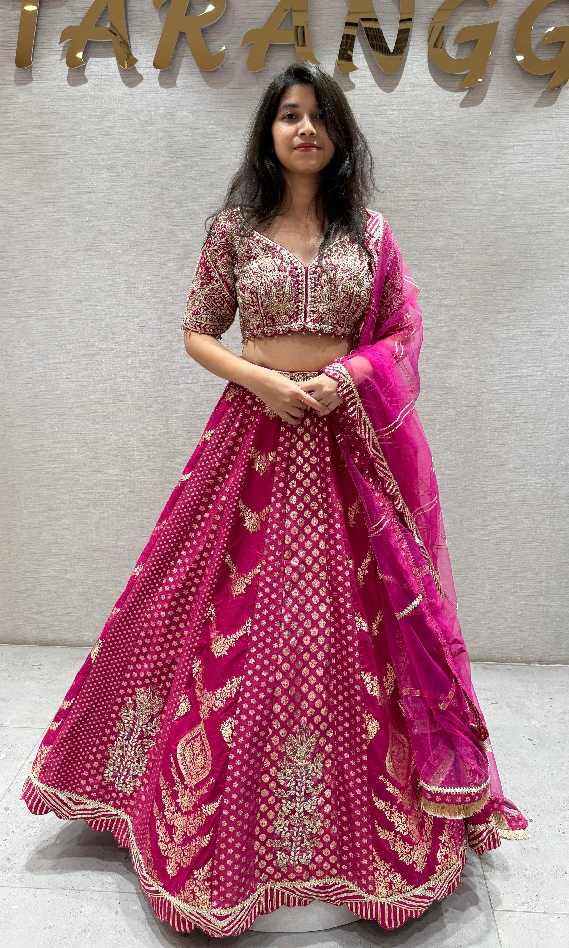 Fuschia Royal Bandhani Lehenga