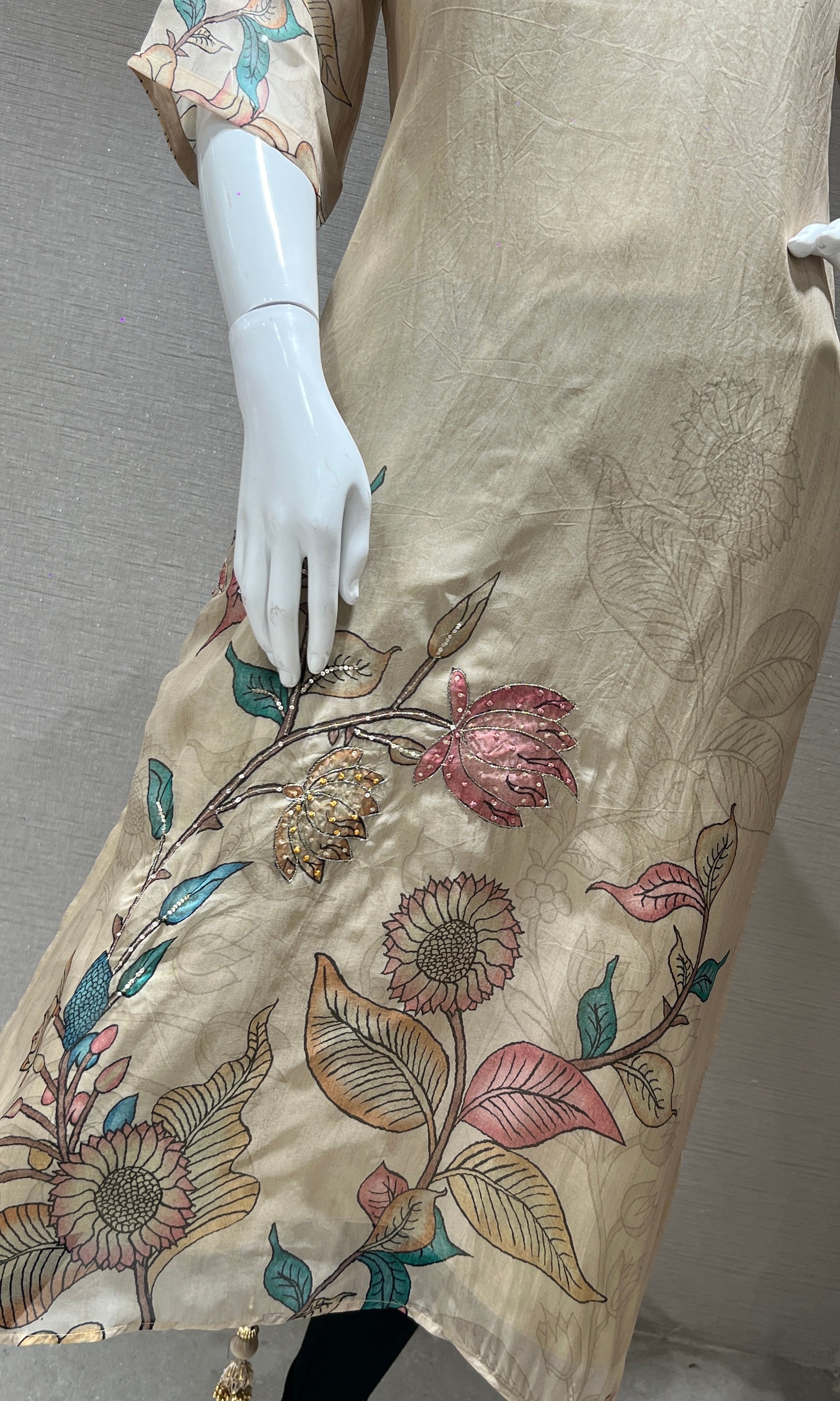 Beige kalamkari Kurti top