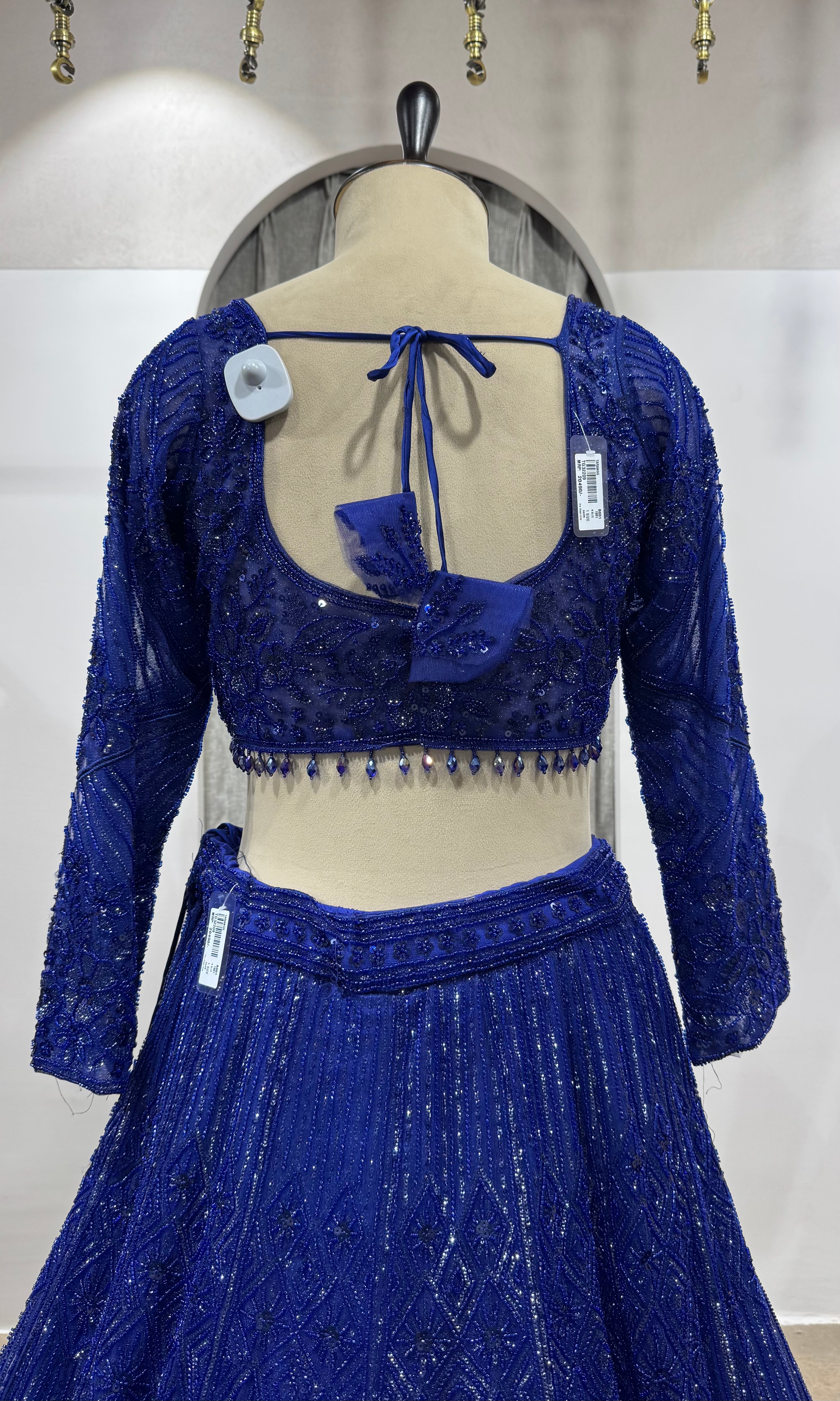 NAVY BLUE CLASSIC CRYSTAL WORK LEHENGA