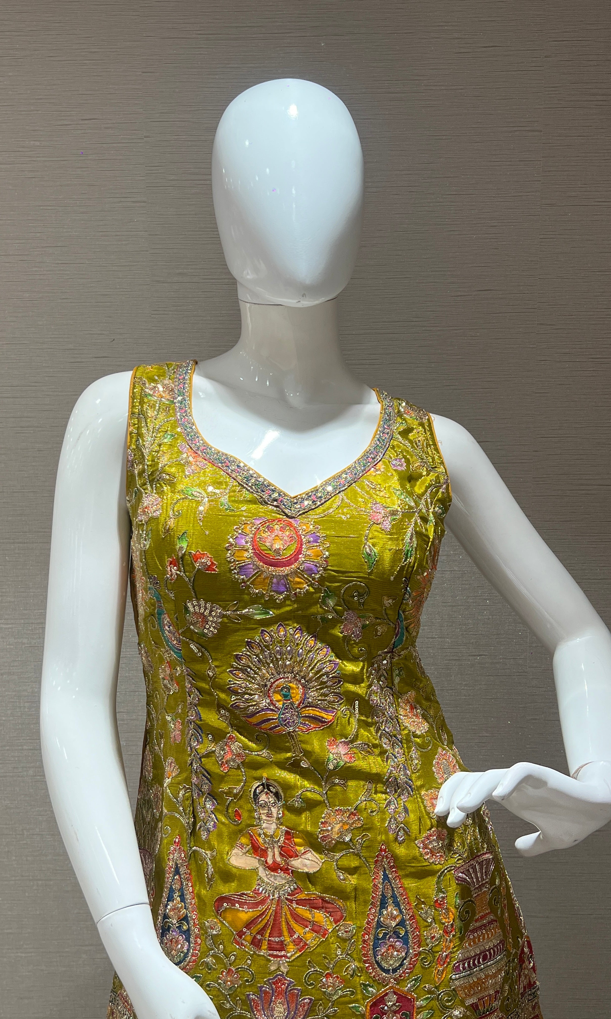 Mustard yellow sharara