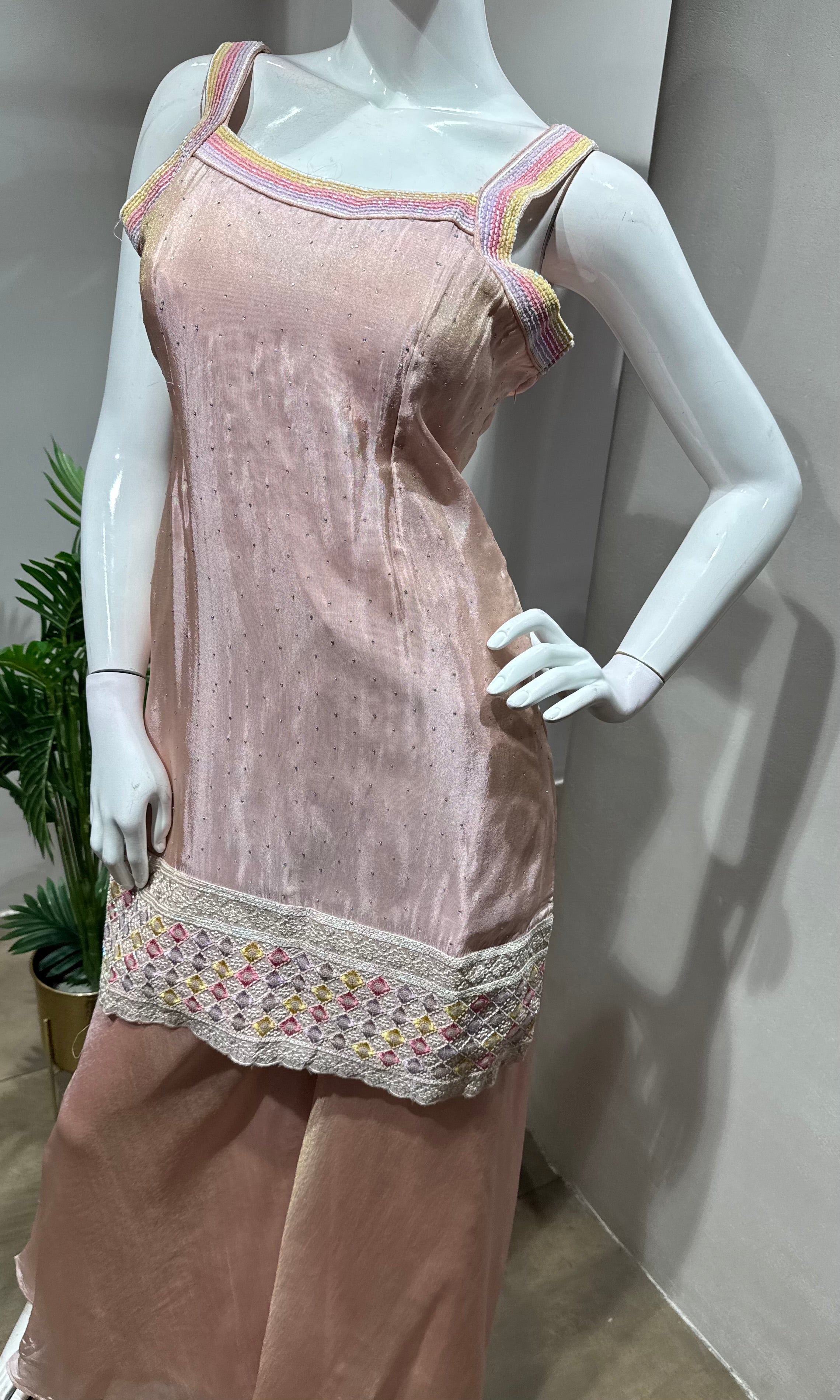 pink rose gold palazzo set