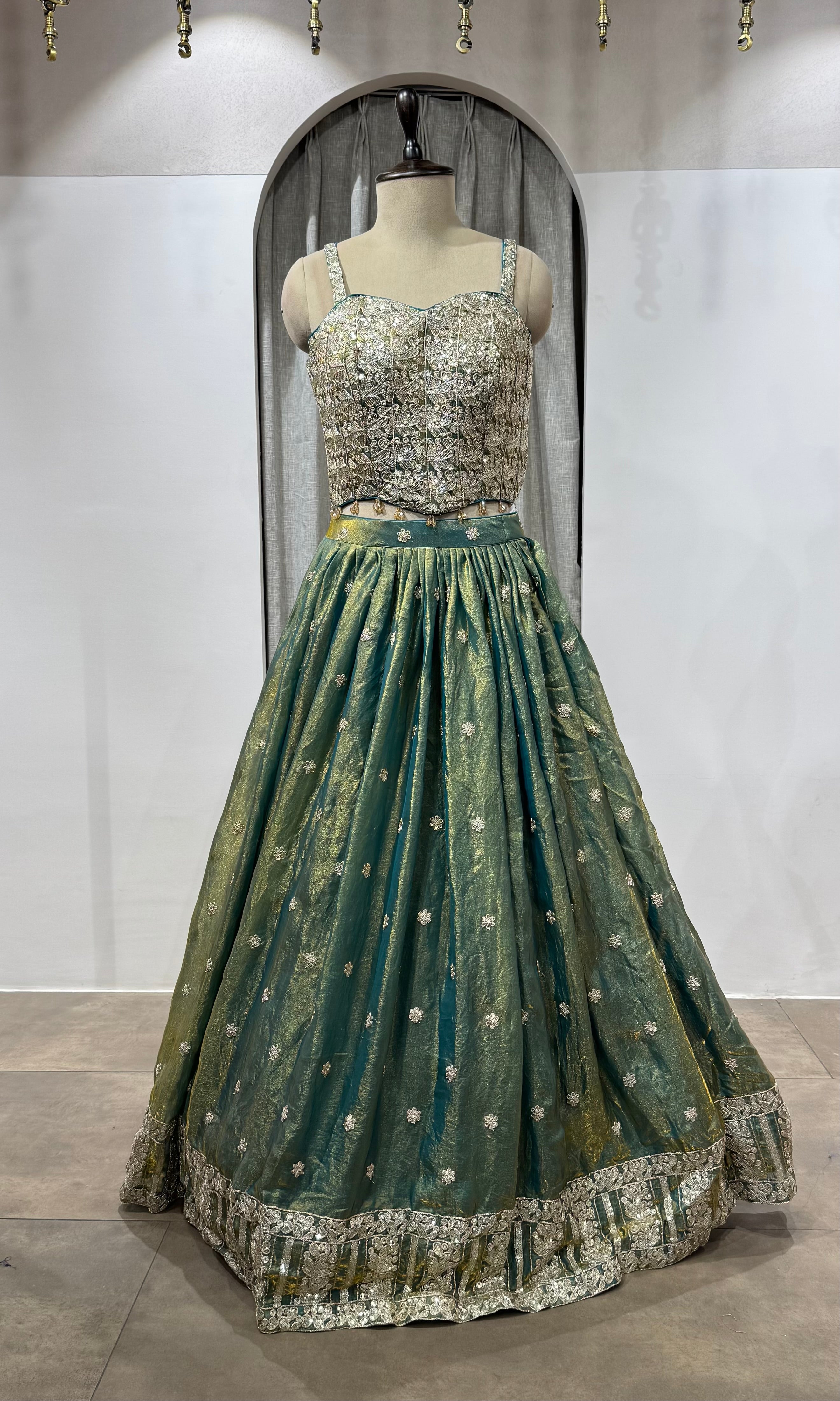 Green Tissue Silk Elegance lehenga set