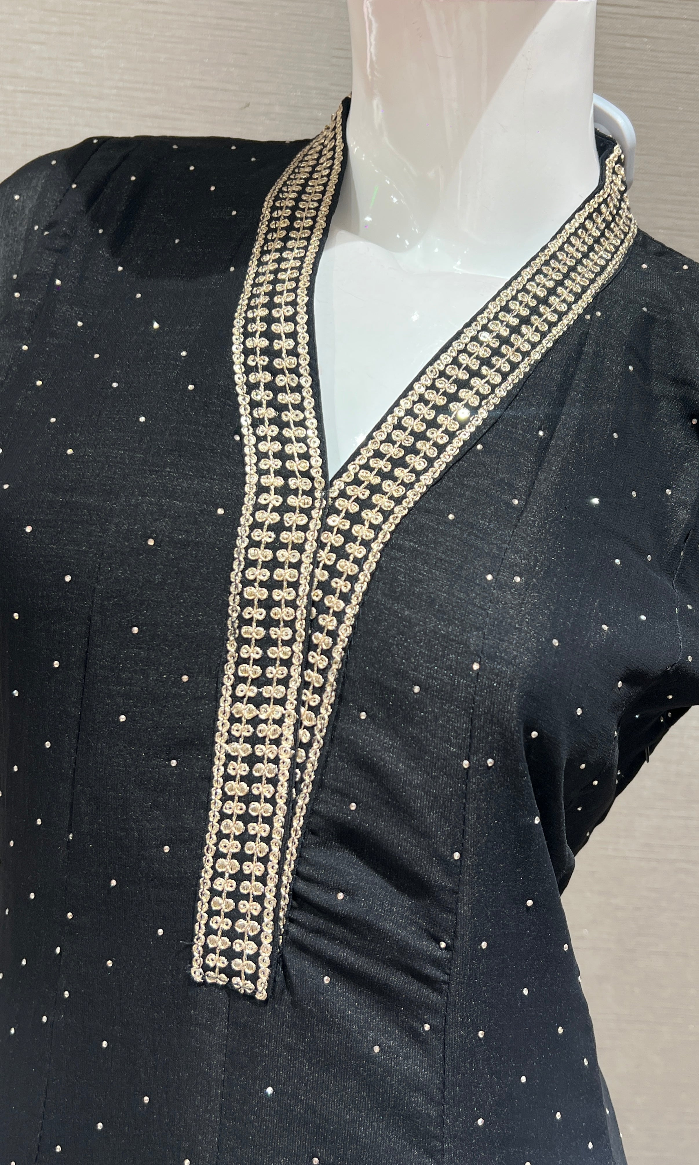 Black EMBROIDERED ANARKALI KURTA SET