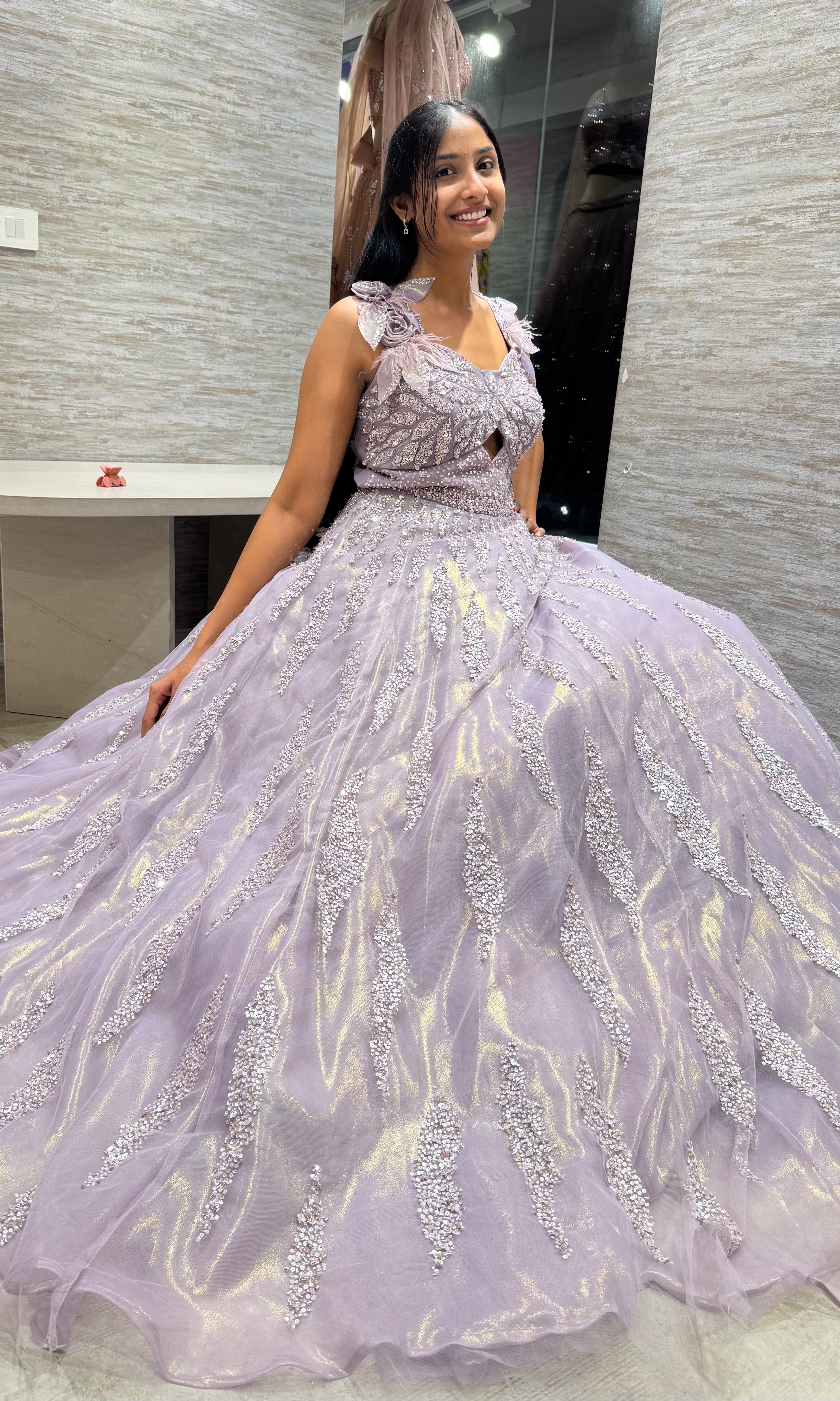 Lilac Embellished Gown