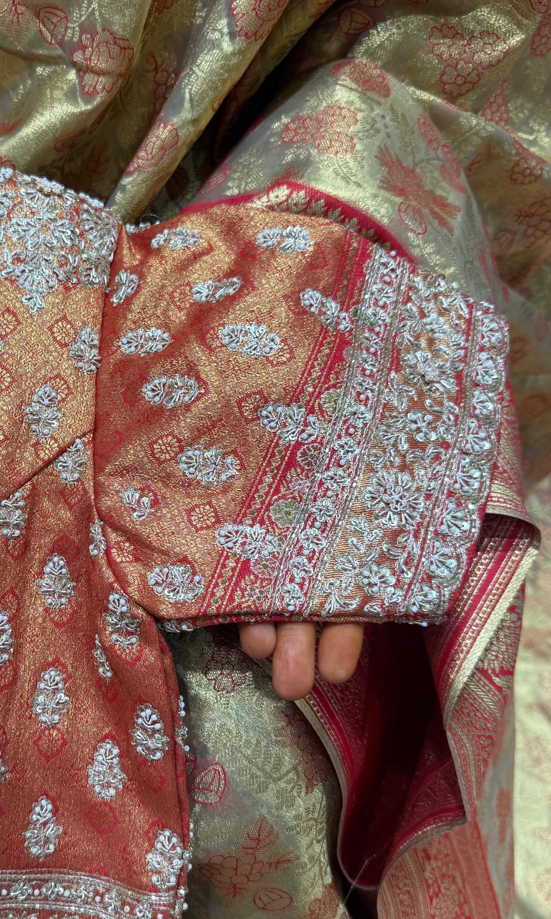 Red saree with blouse