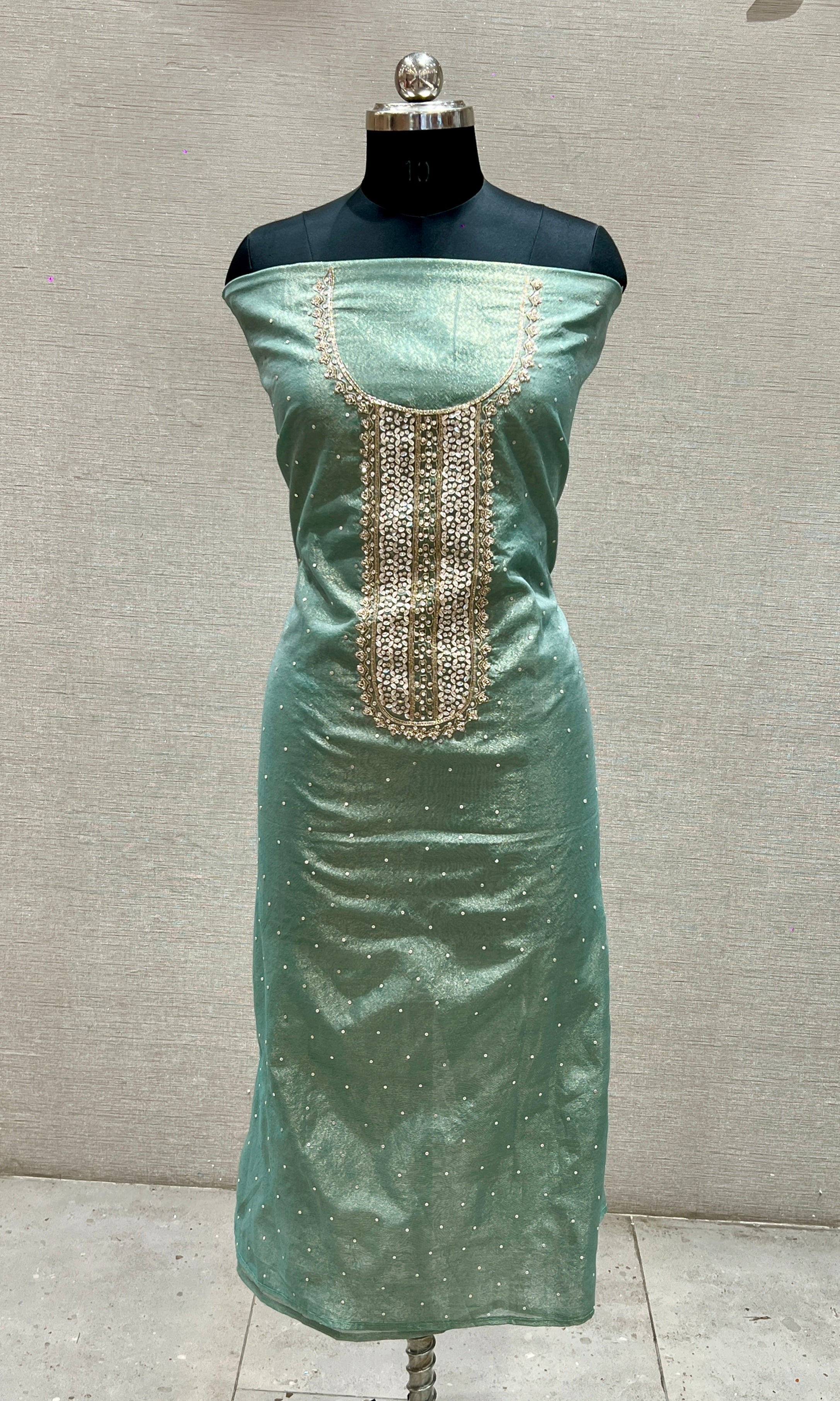 slate green dress material